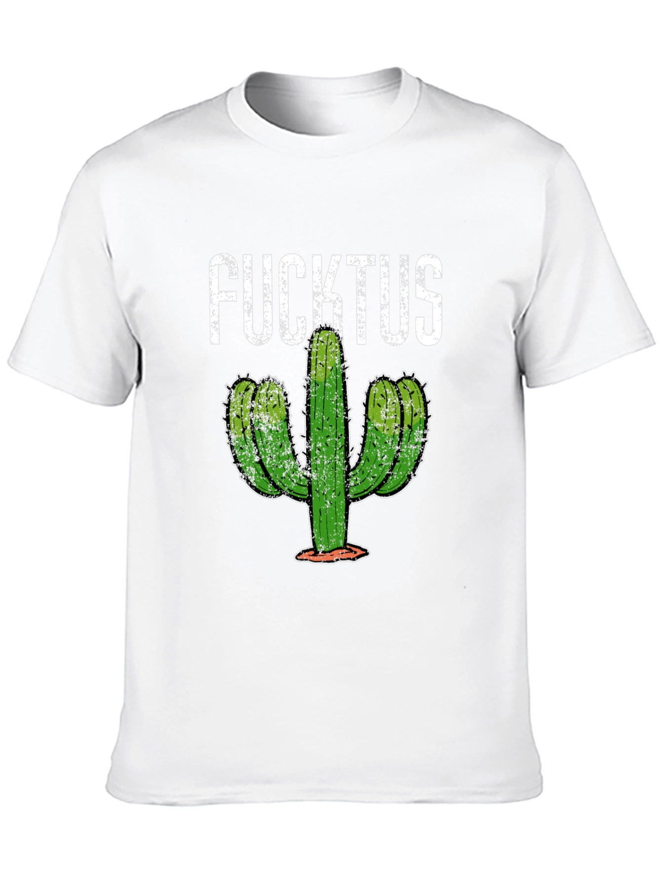 Funny Fucktus Cactus Graphic T-Shirt - Black