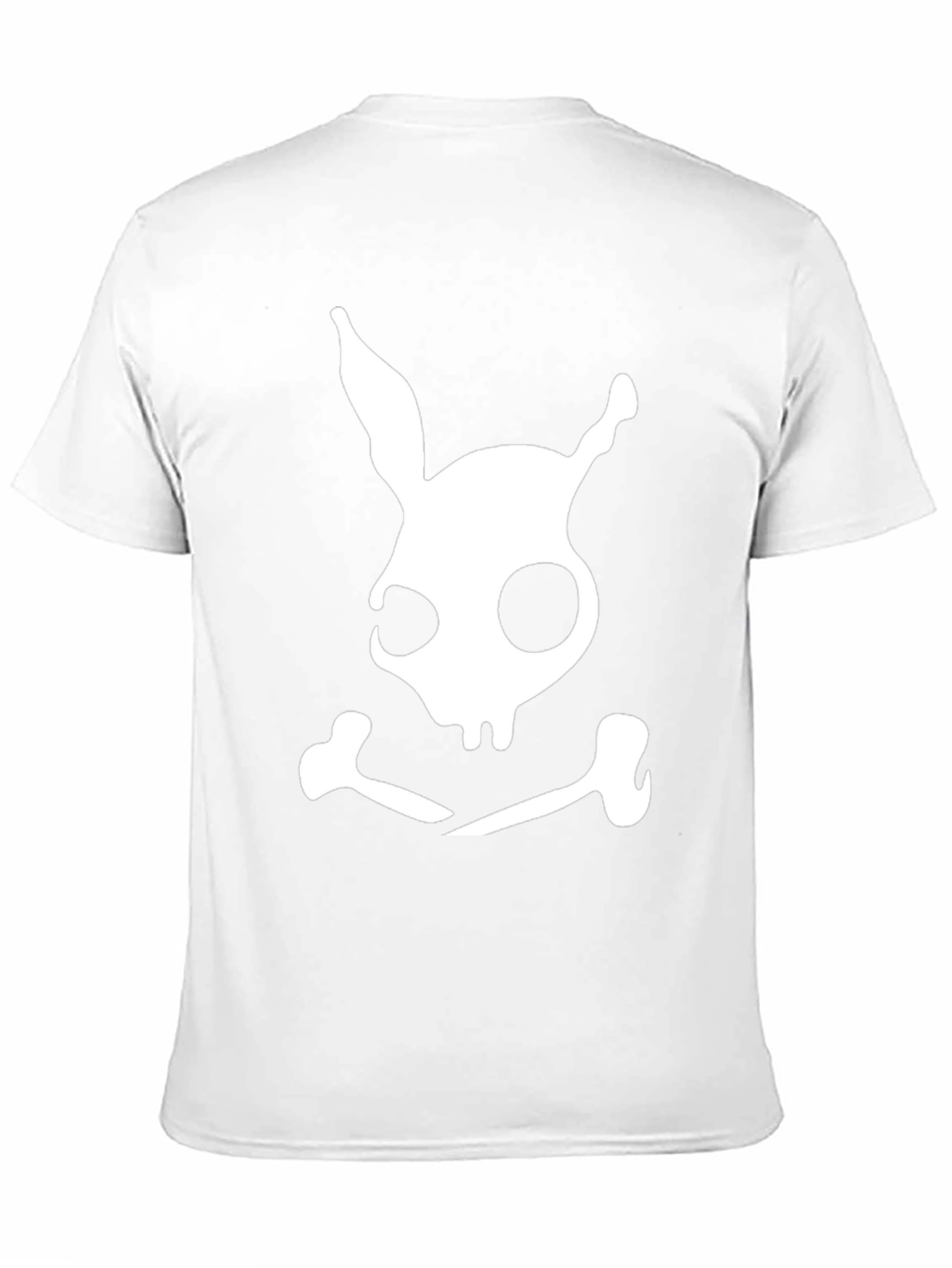 Bunny Skull Graphic Tee - Black Cotton Blend Shirt