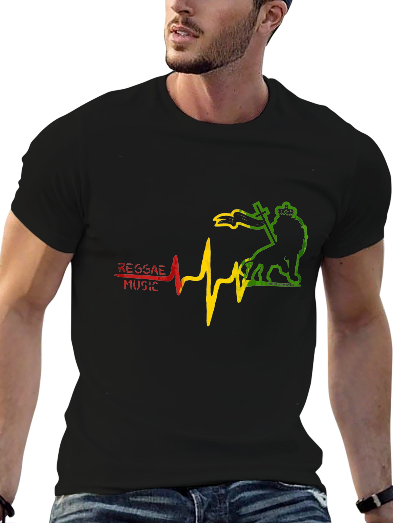 Reggae Music Lion Heartbeat T-Shirt