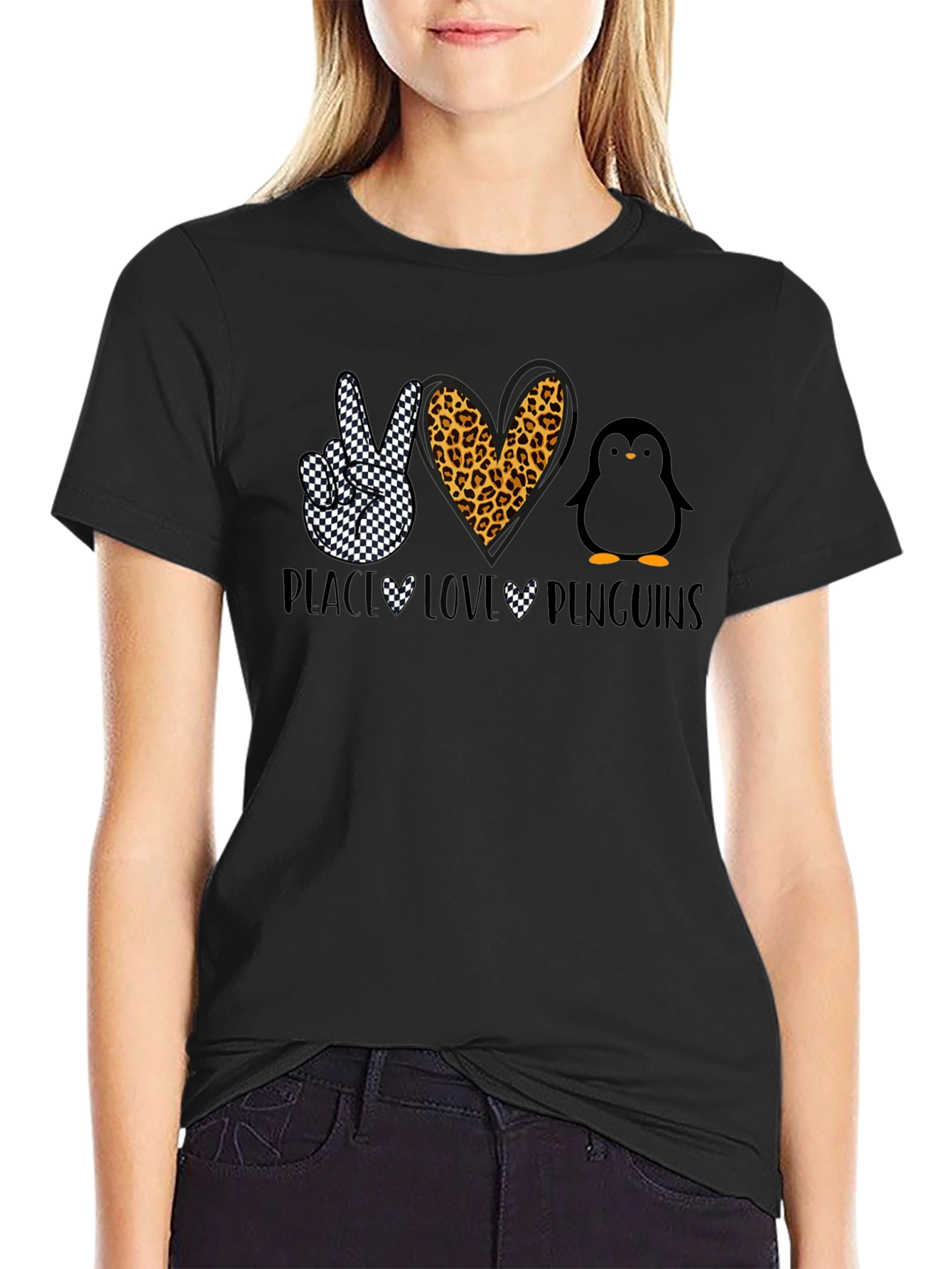 Peace Love Penguins Graphic T-Shirt