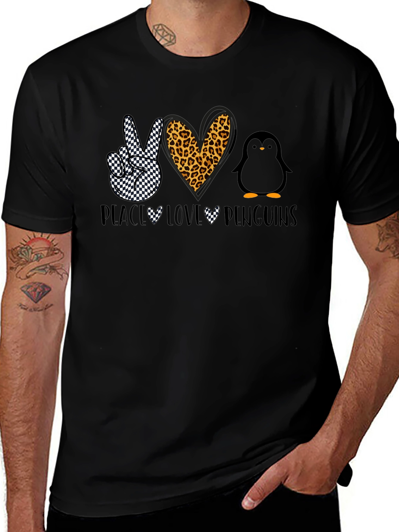 Peace Love Penguins Graphic T-Shirt