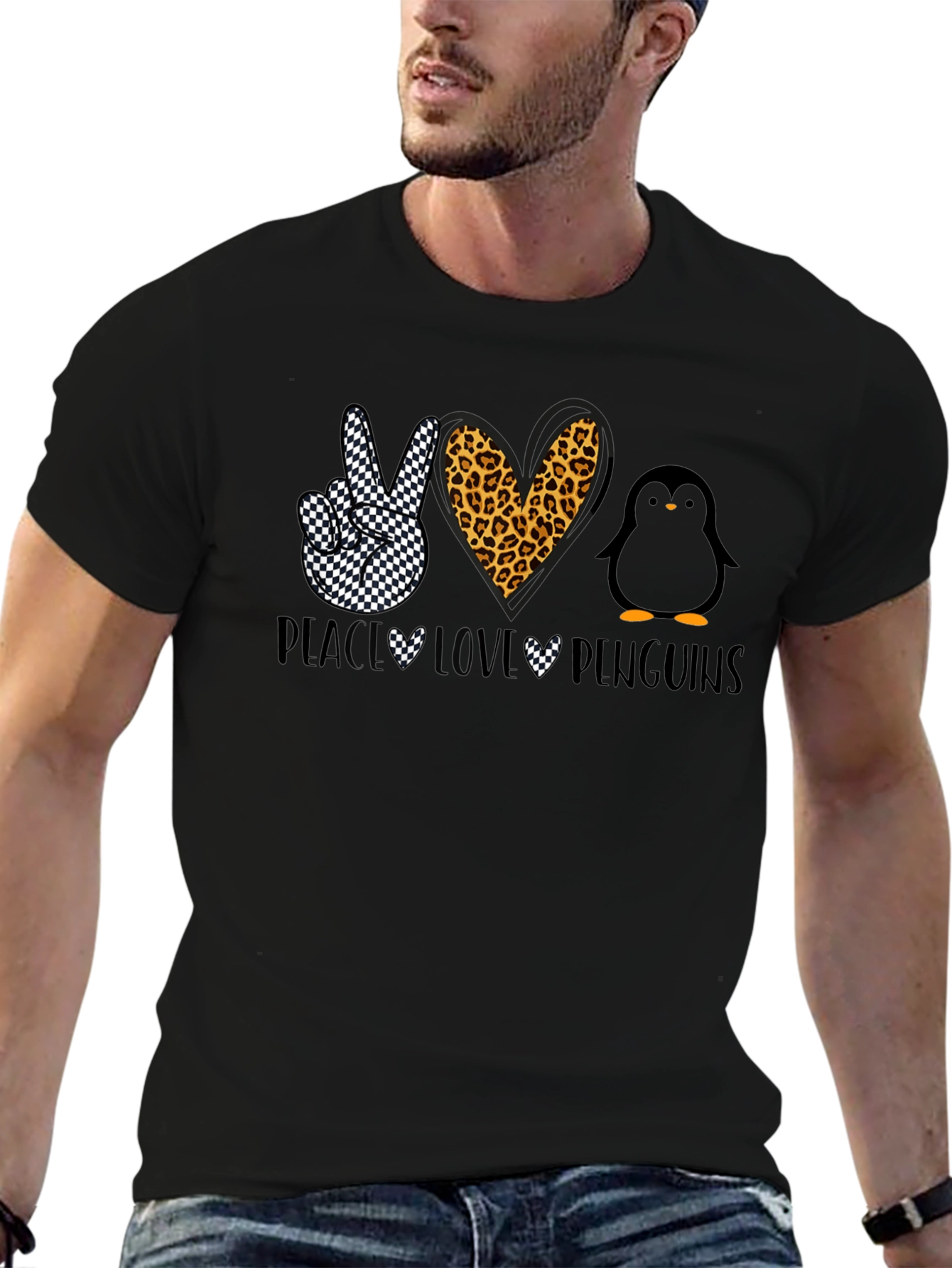 Peace Love Penguins Graphic T-Shirt