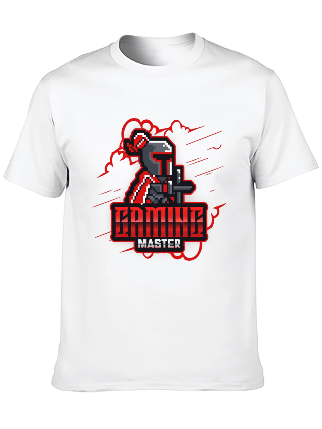 Gaming Master Black T-Shirt - Pixel Knight Design