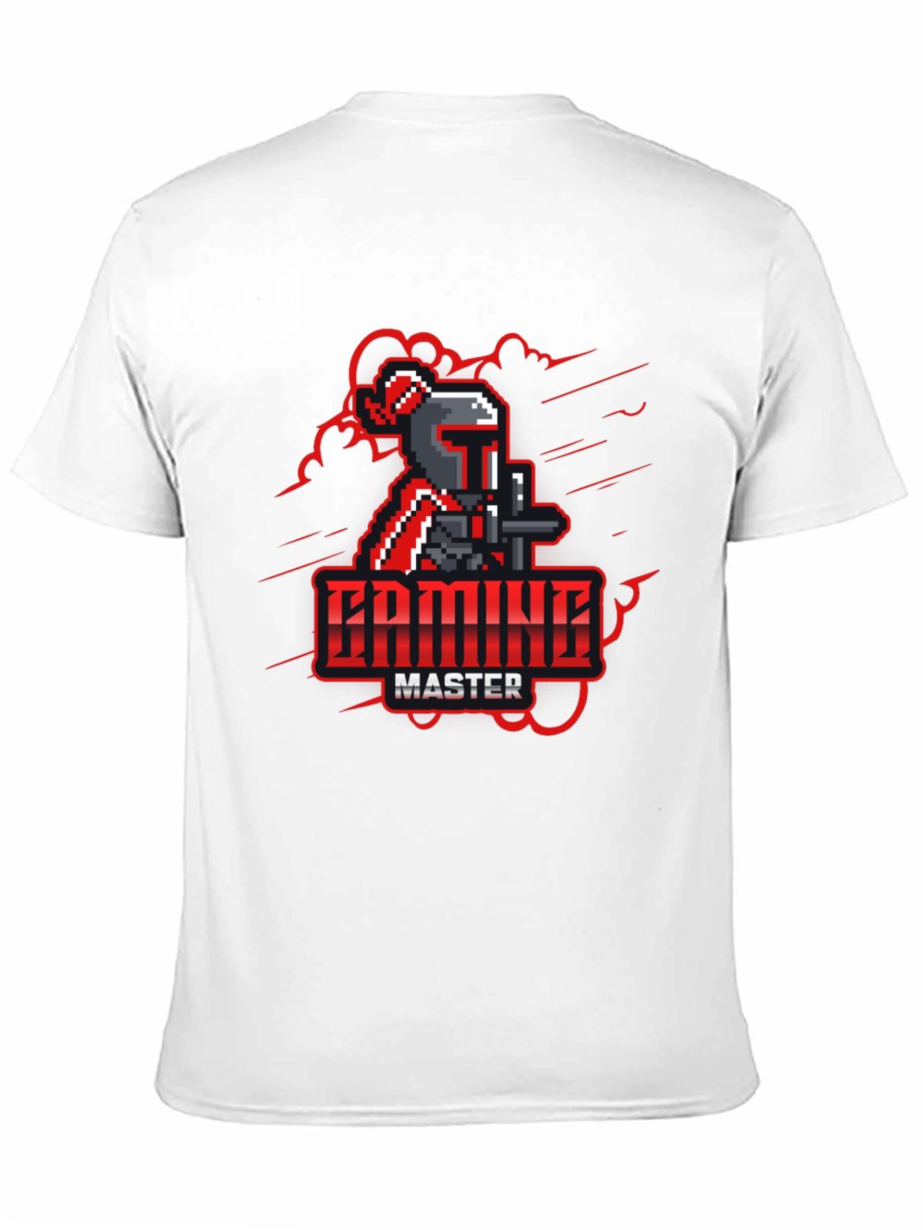 Gaming Master Black T-Shirt - Pixel Knight Design