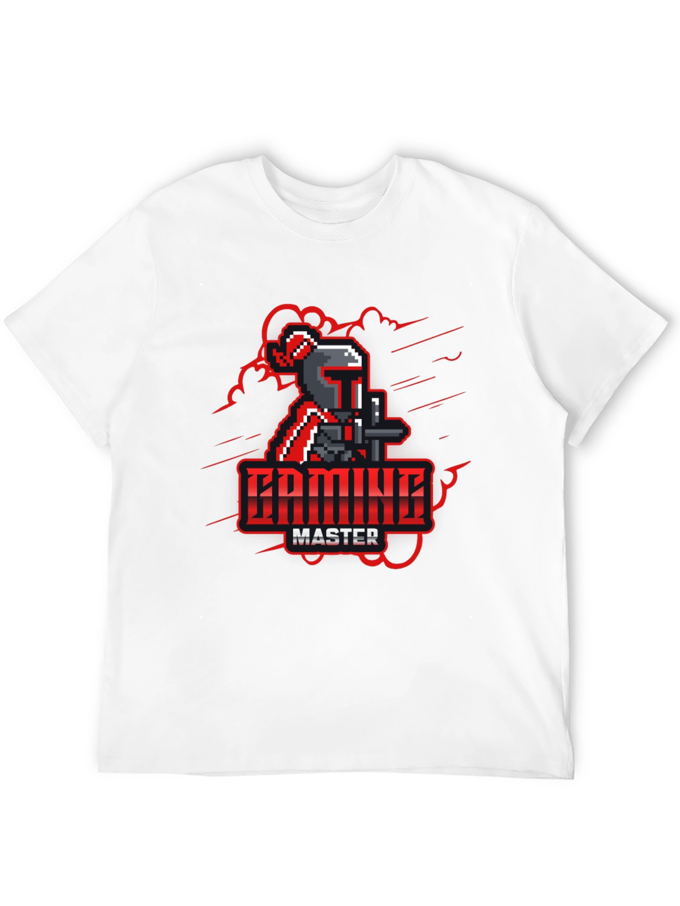 Gaming Master Black T-Shirt - Pixel Knight Design