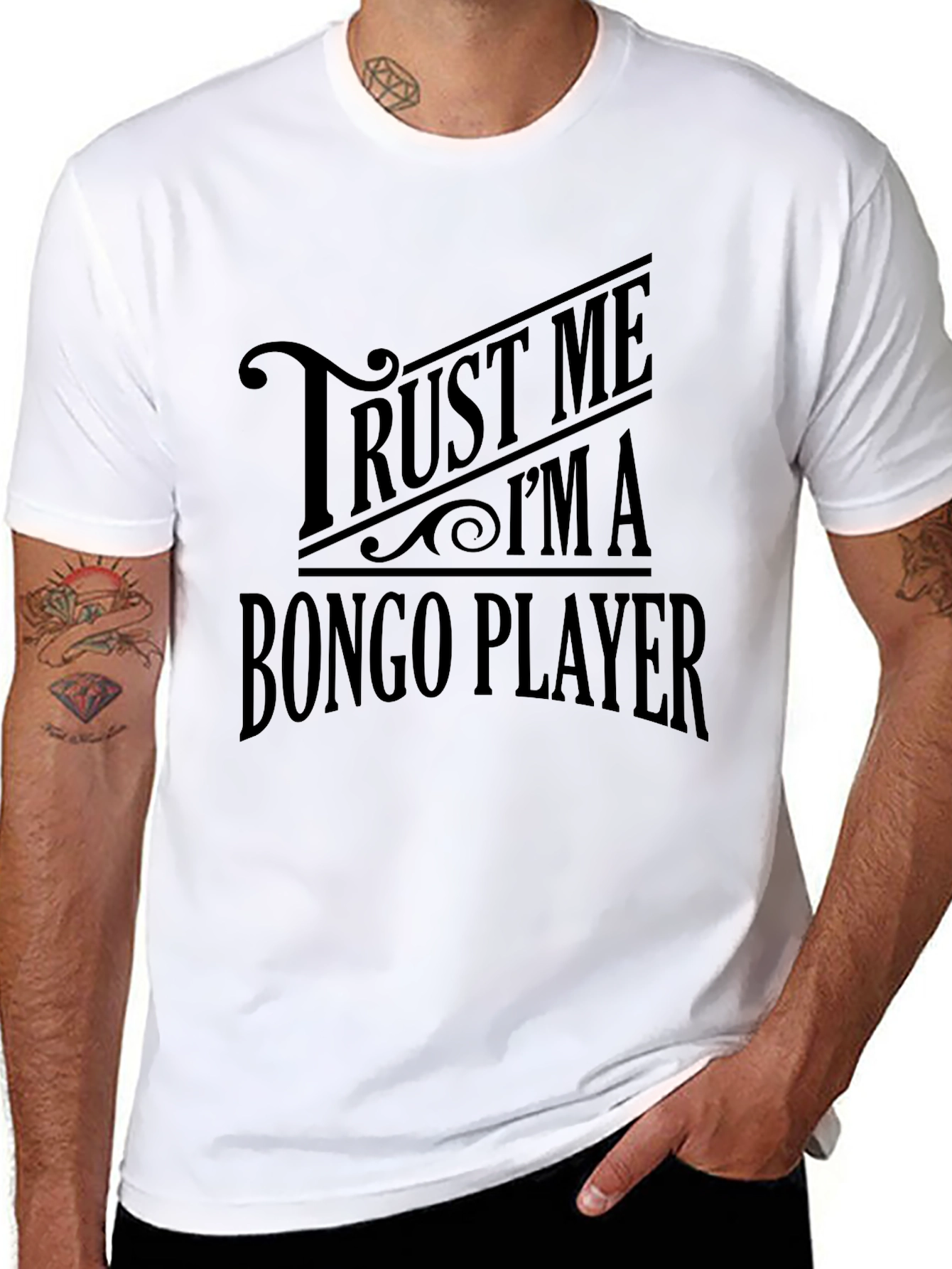 Trust Me Im a Bongo Player Black T-Shirt