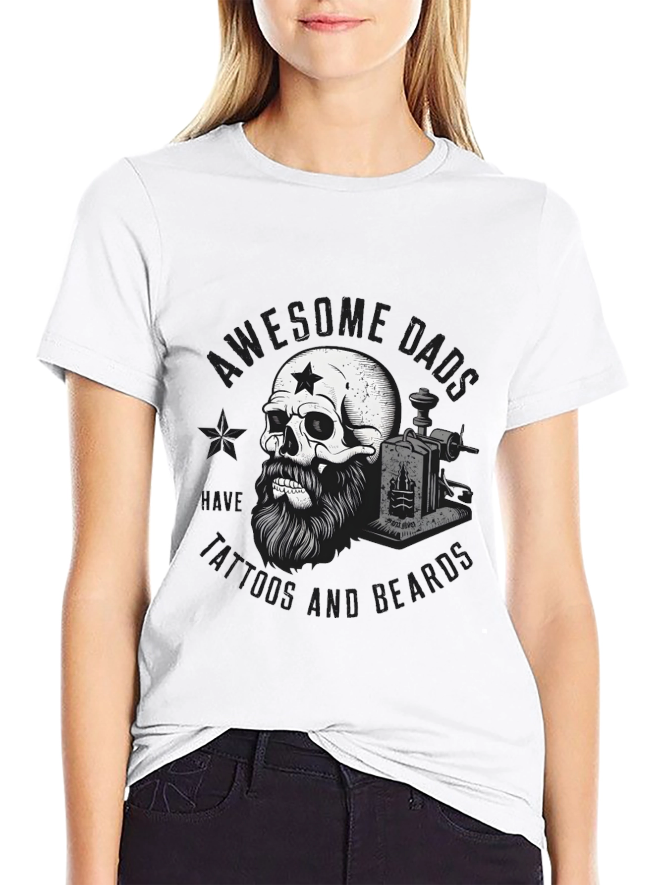 Awesome Dads Tattoo & Beard Graphic Tee