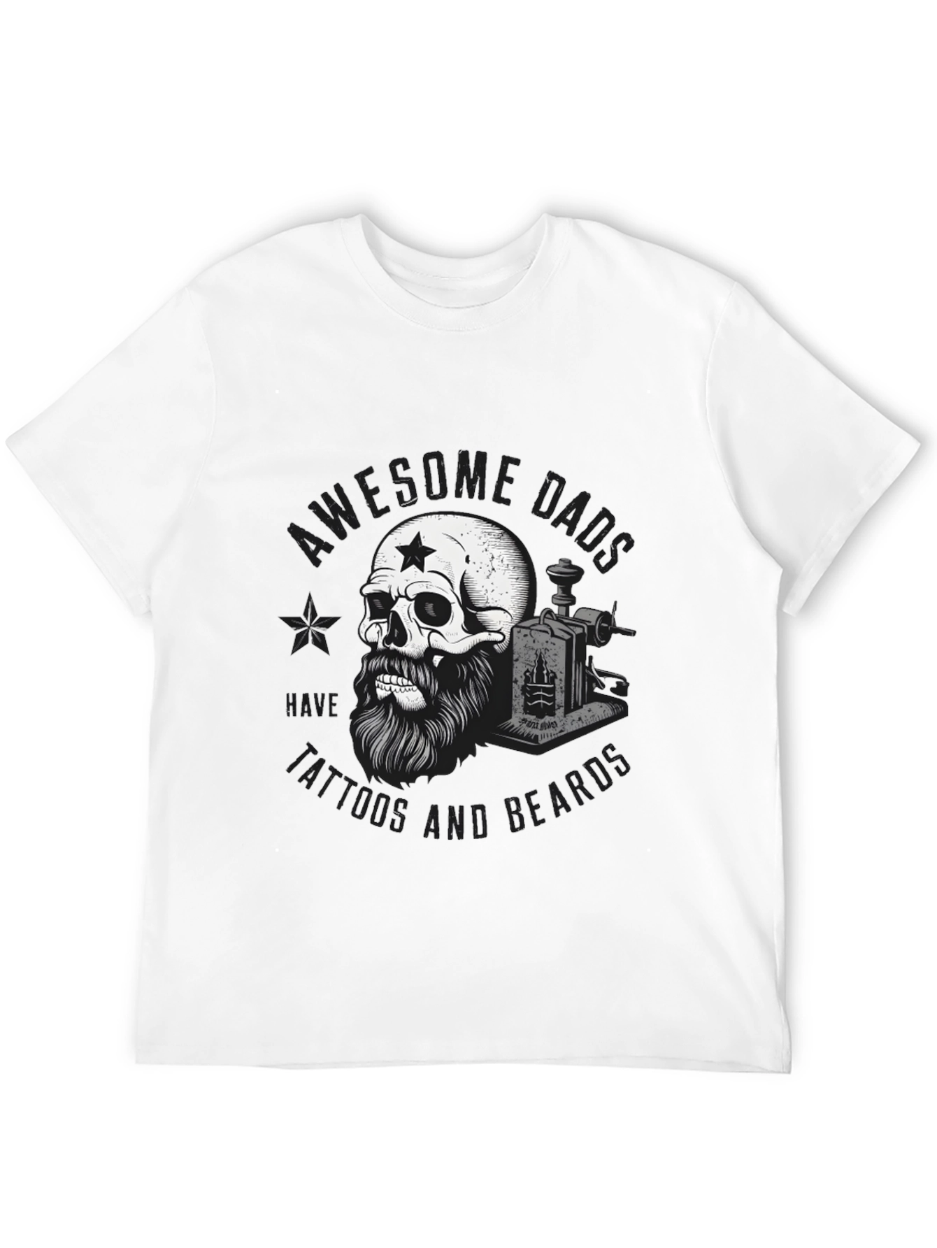 Awesome Dads Tattoo & Beard Graphic Tee