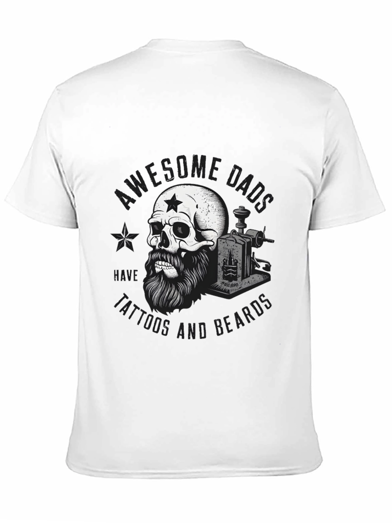 Awesome Dads Tattoo & Beard Graphic Tee