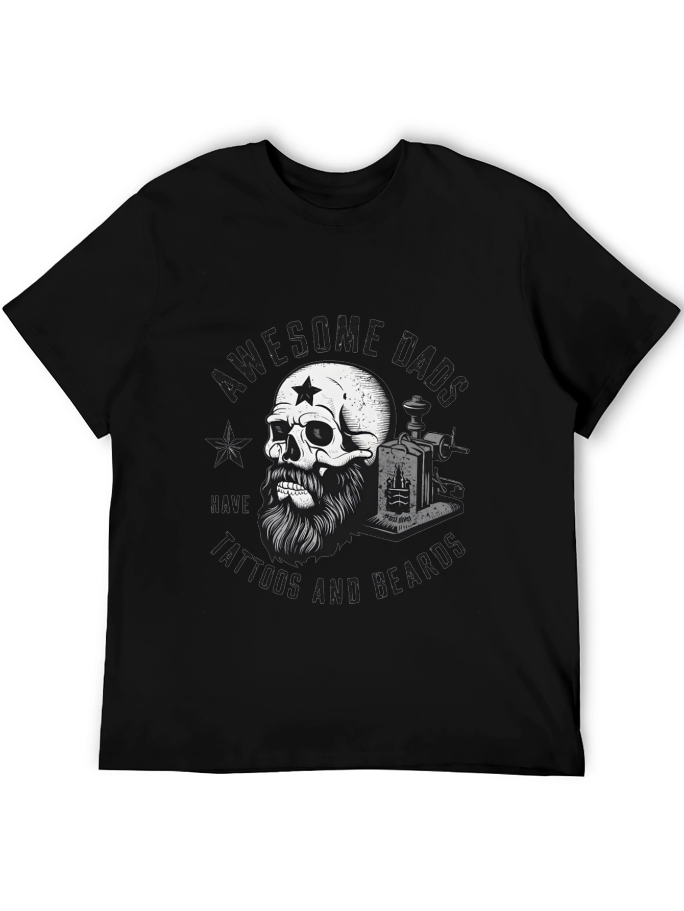 Awesome Dads Tattoo & Beard Graphic Tee
