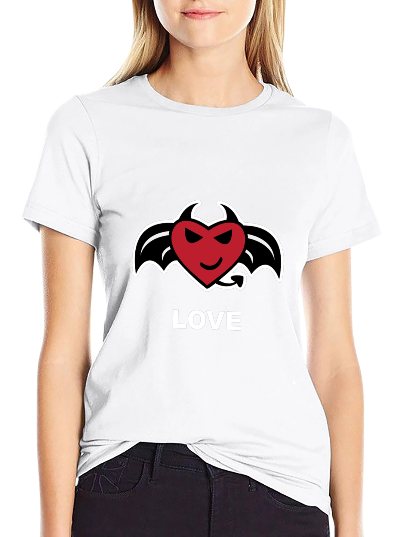 Devil Heart Love T-Shirt - Mens Black Graphic Tee