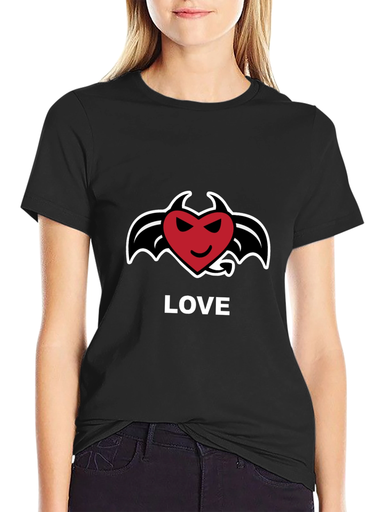Devil Heart Love T-Shirt - Mens Black Graphic Tee