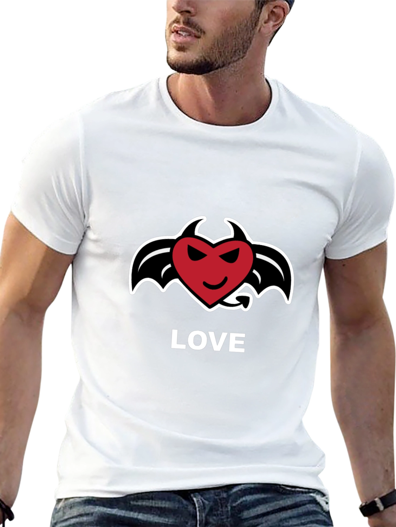 Devil Heart Love T-Shirt - Mens Black Graphic Tee