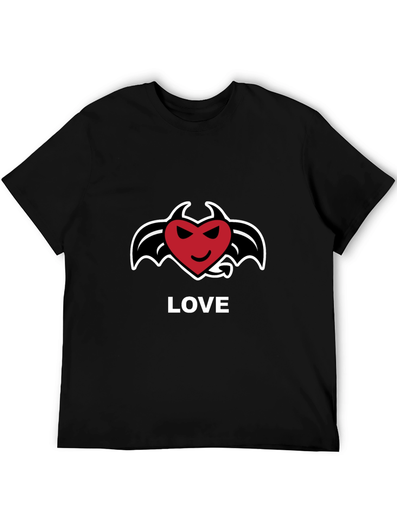 Devil Heart Love T-Shirt - Mens Black Graphic Tee