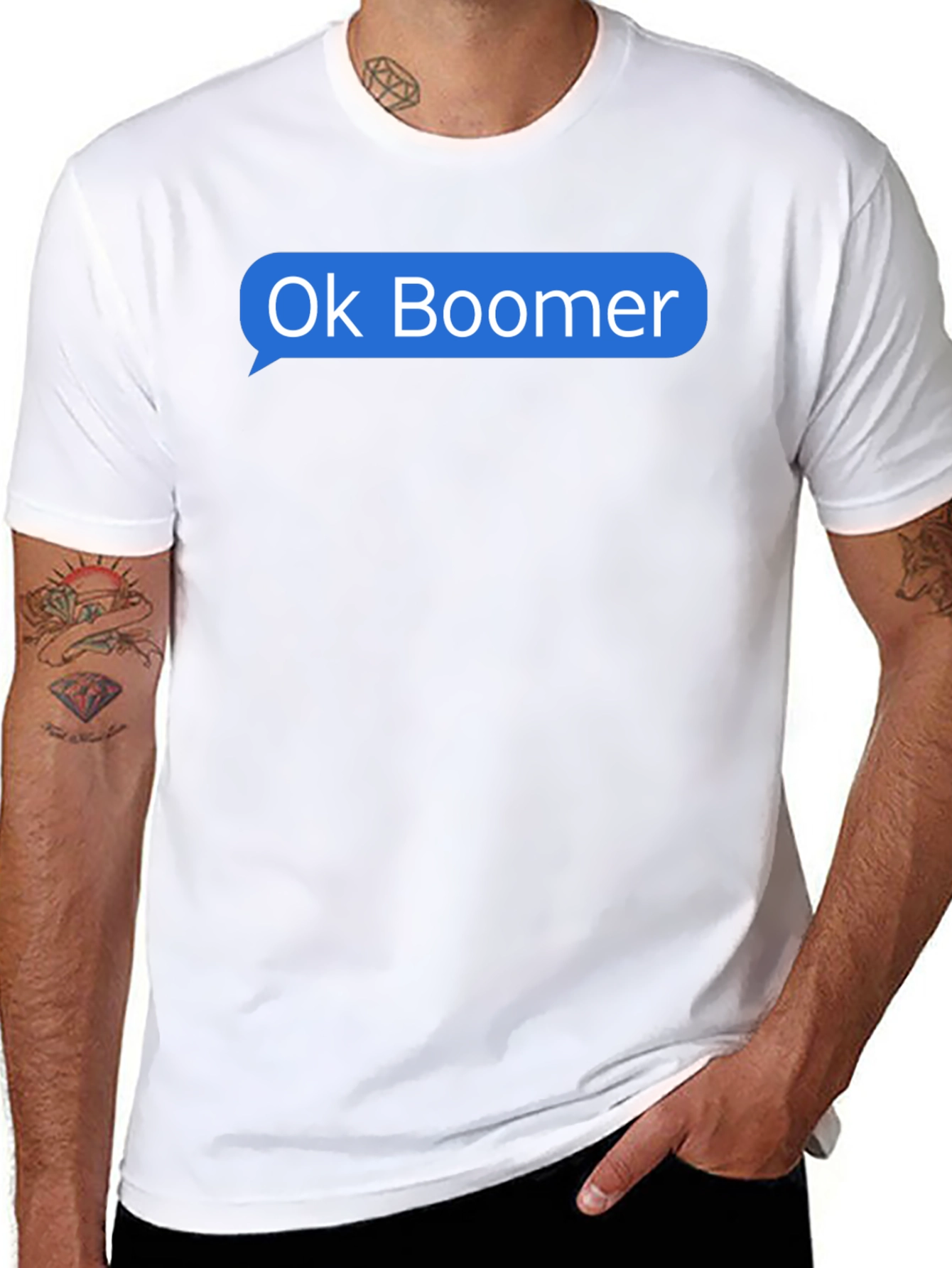 Ok Boomer Text Bubble Graphic Tee - Black