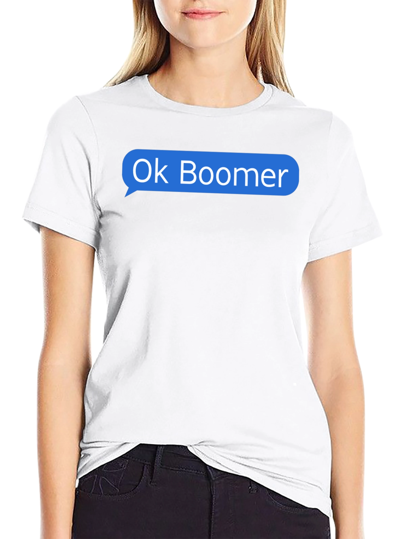 Ok Boomer Text Bubble Graphic Tee - Black