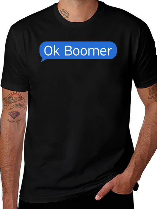 Ok Boomer Text Bubble Graphic Tee - Black
