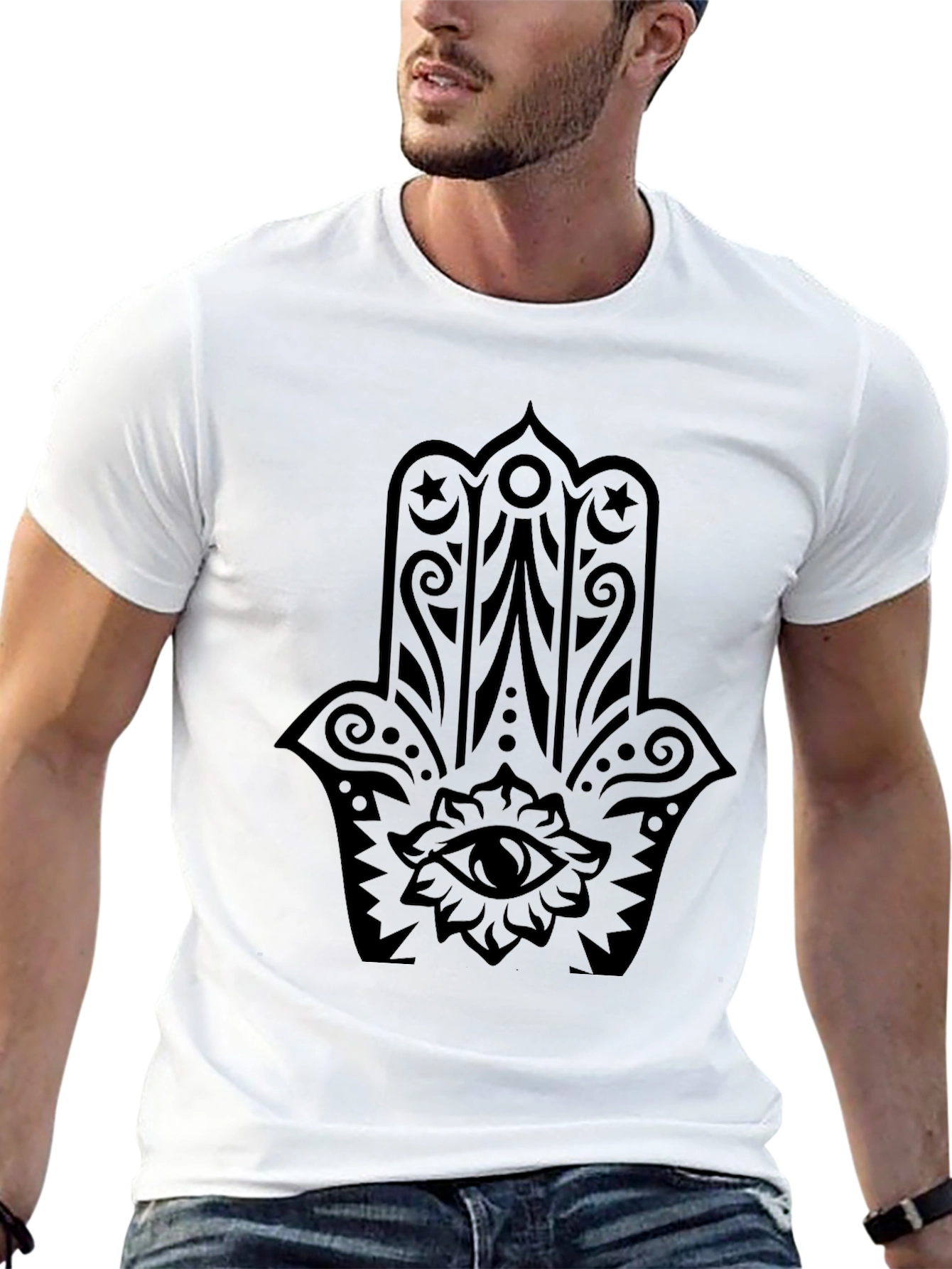 Black Hamsa Hand Graphic Tee - Unisex
