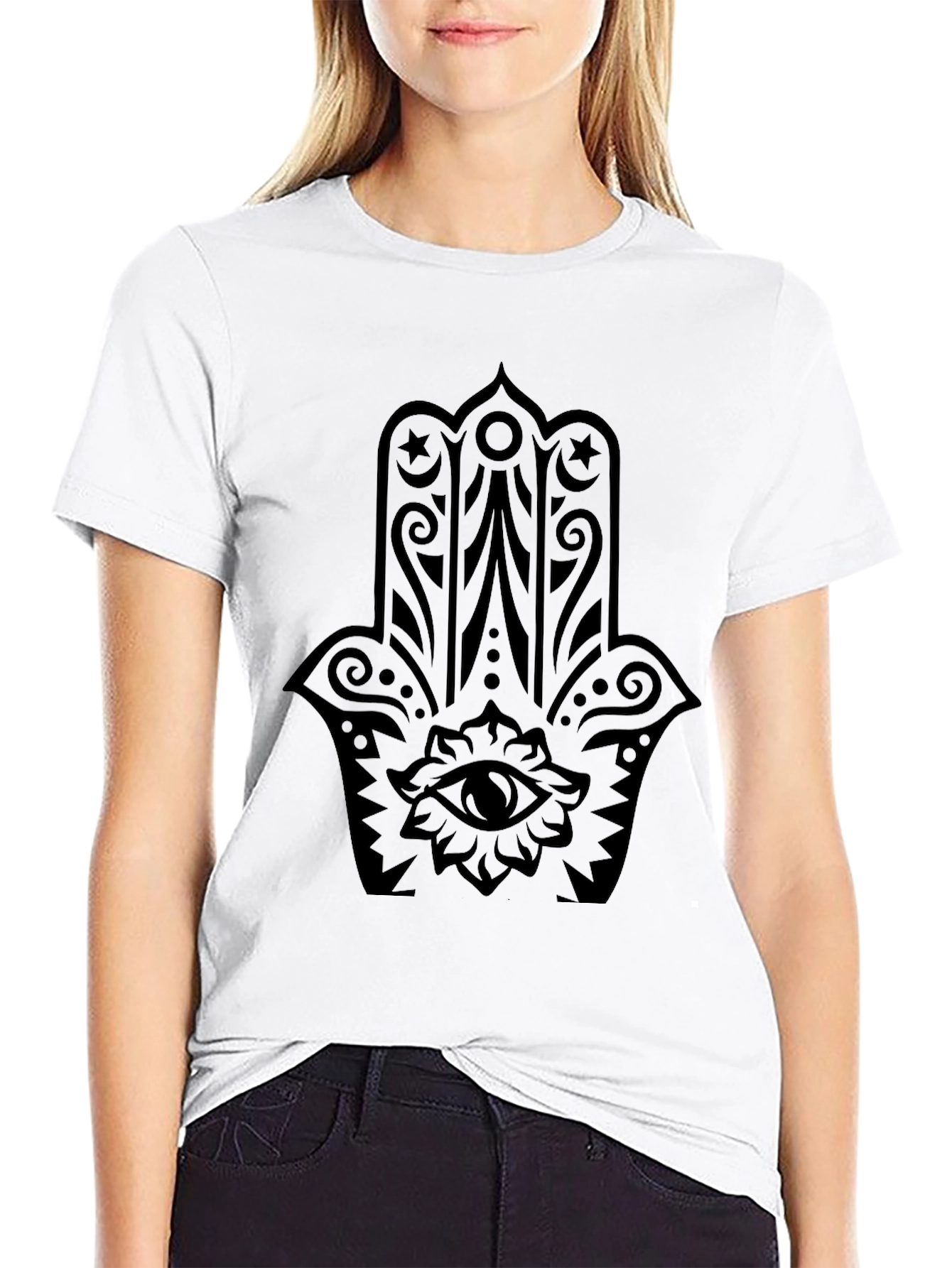 Black Hamsa Hand Graphic Tee - Unisex