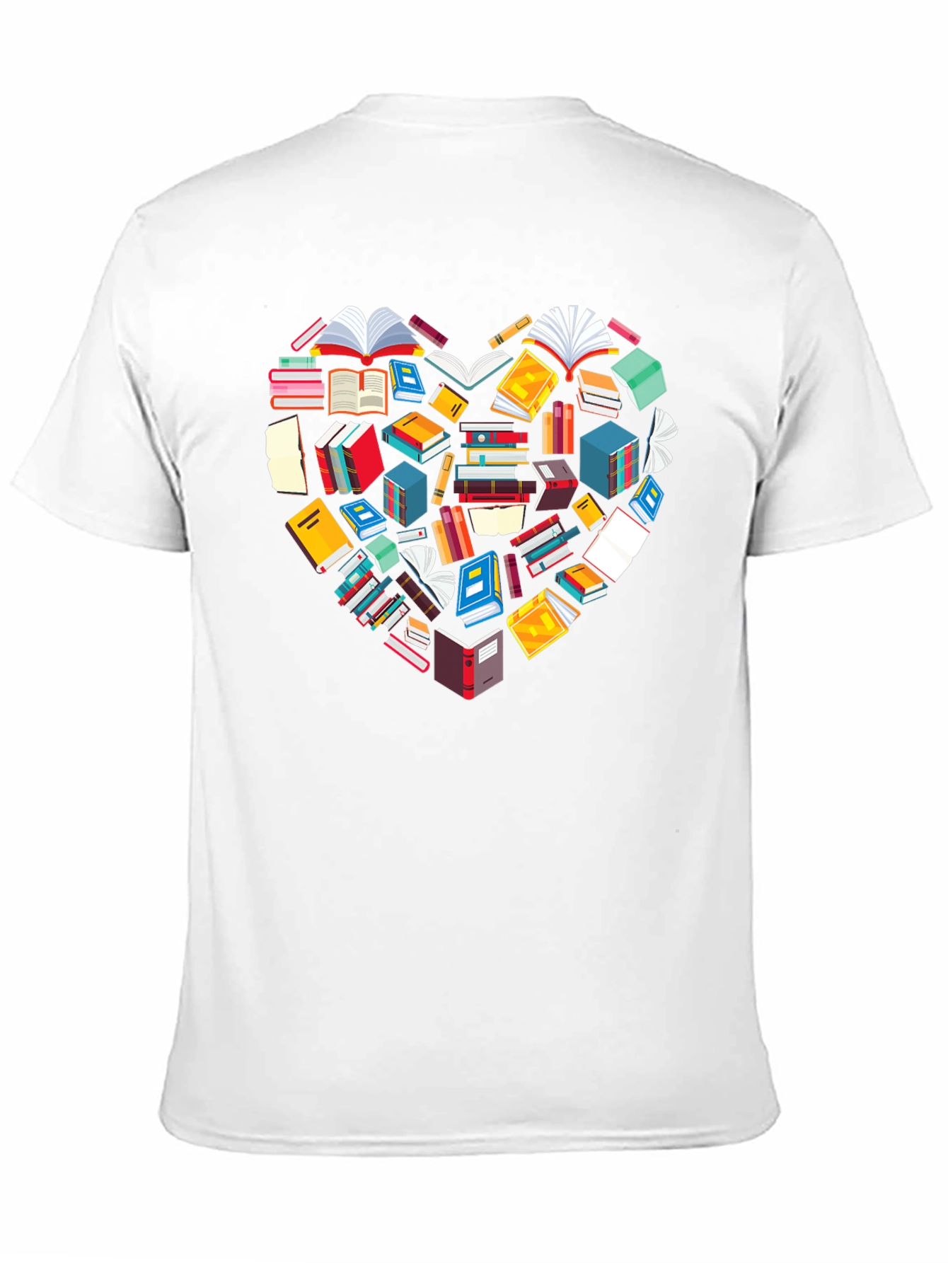 Book Lover Heart Graphic Tee - Black Cotton T-Shirt