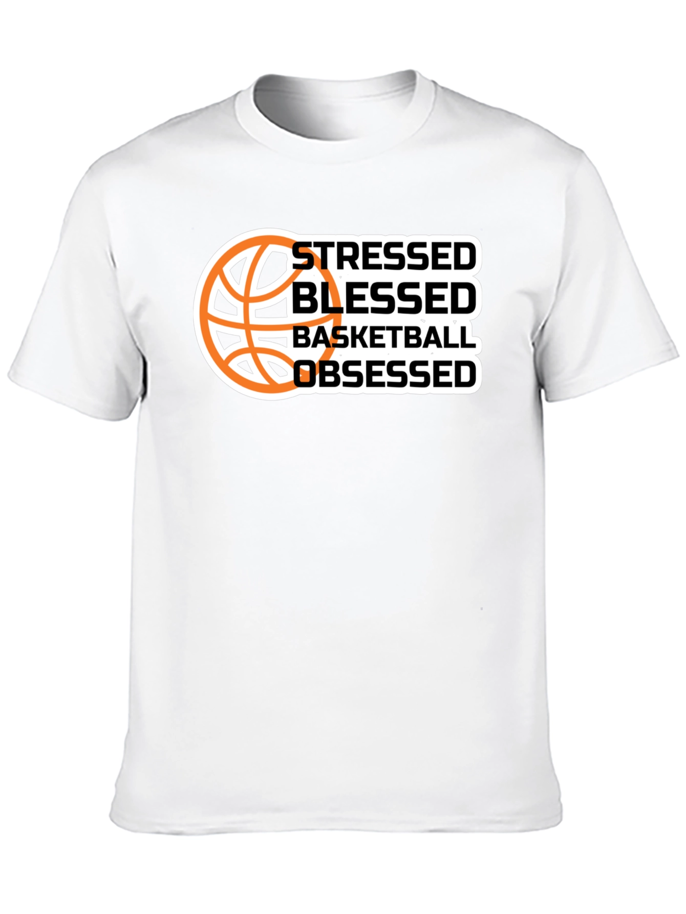Stressed Blessed Basketball Obsessed Graphic T-Shirt