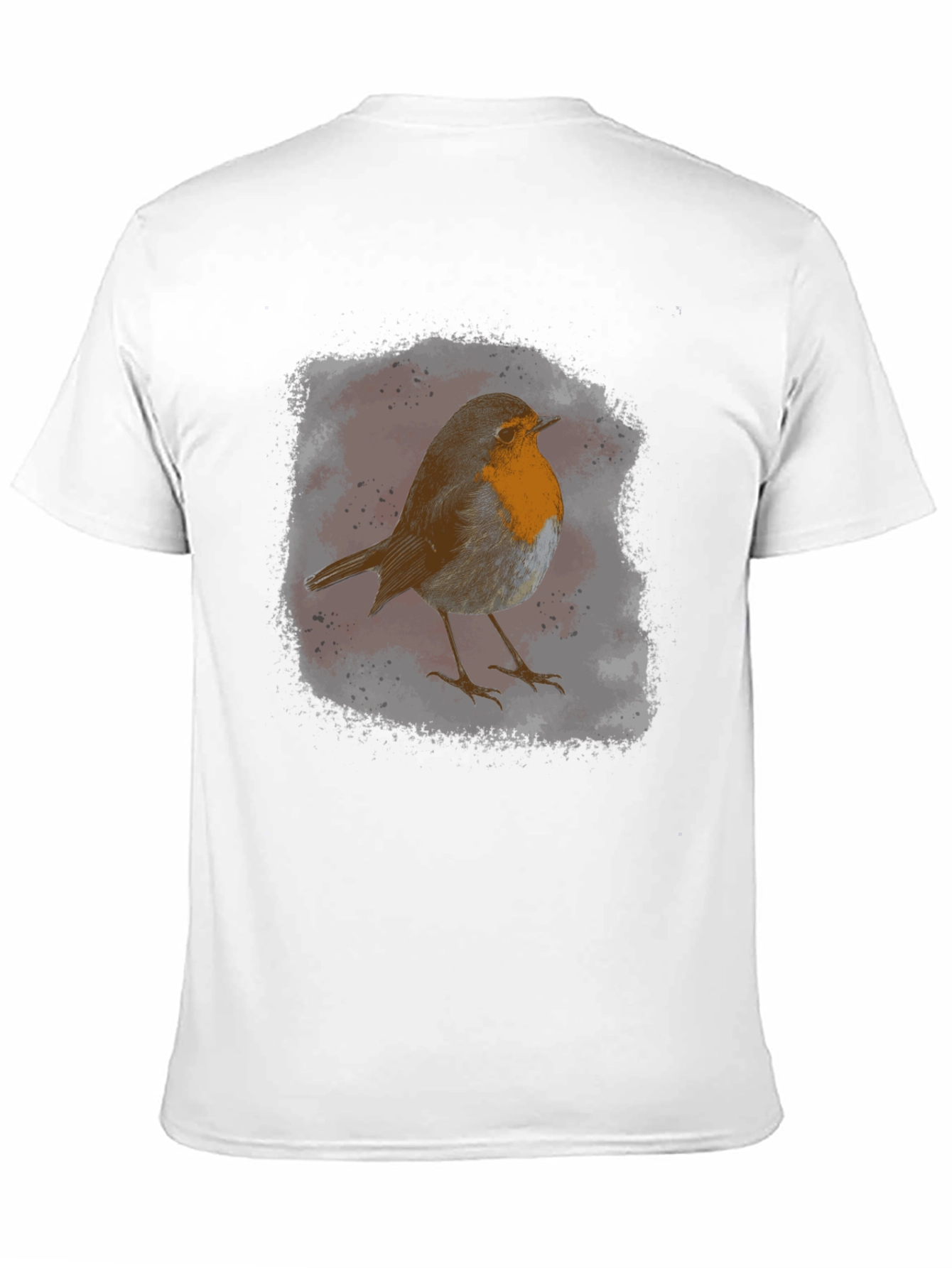 Robin Bird Graphic Print Black T-Shirt
