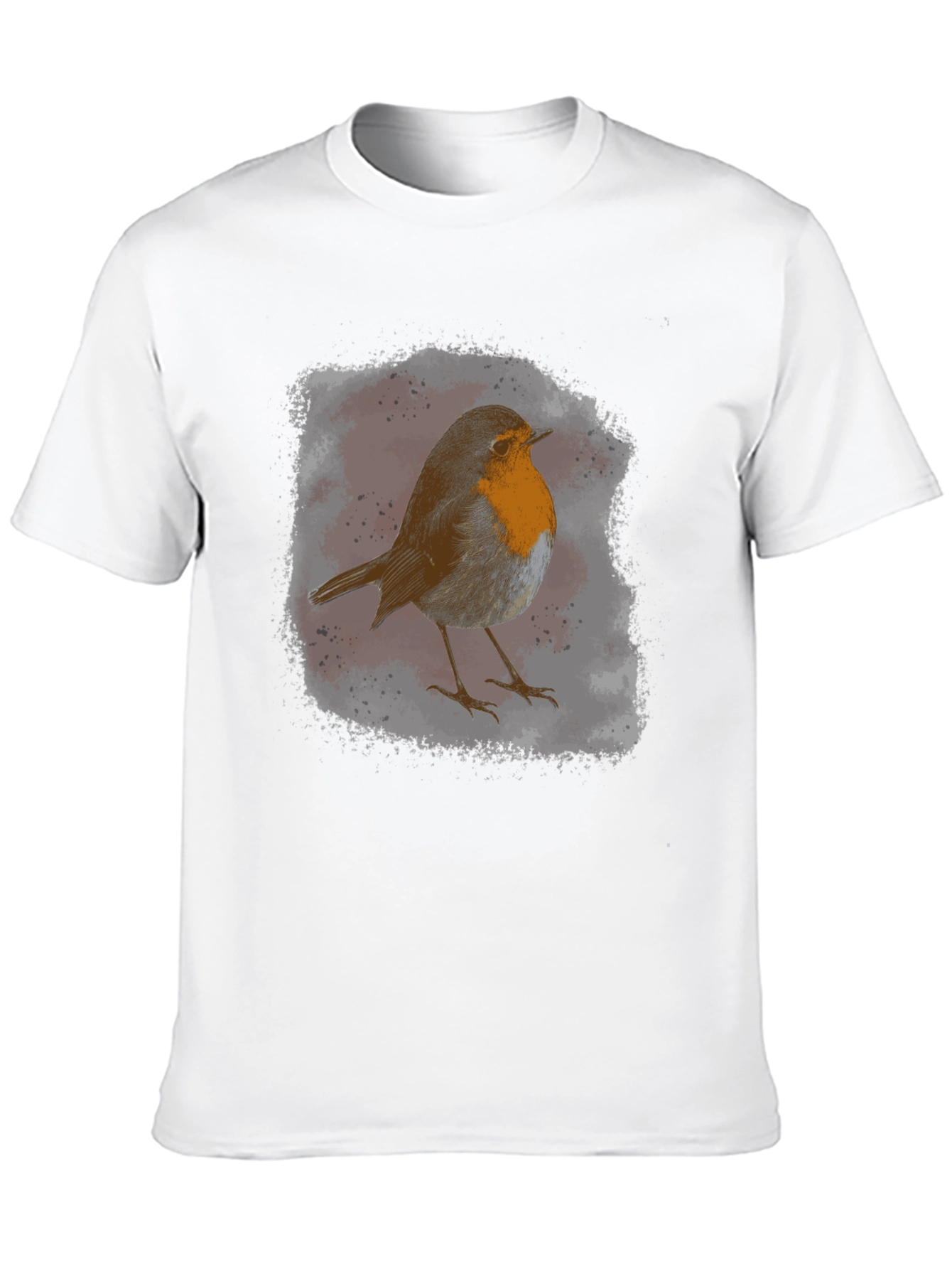 Robin Bird Graphic Print Black T-Shirt