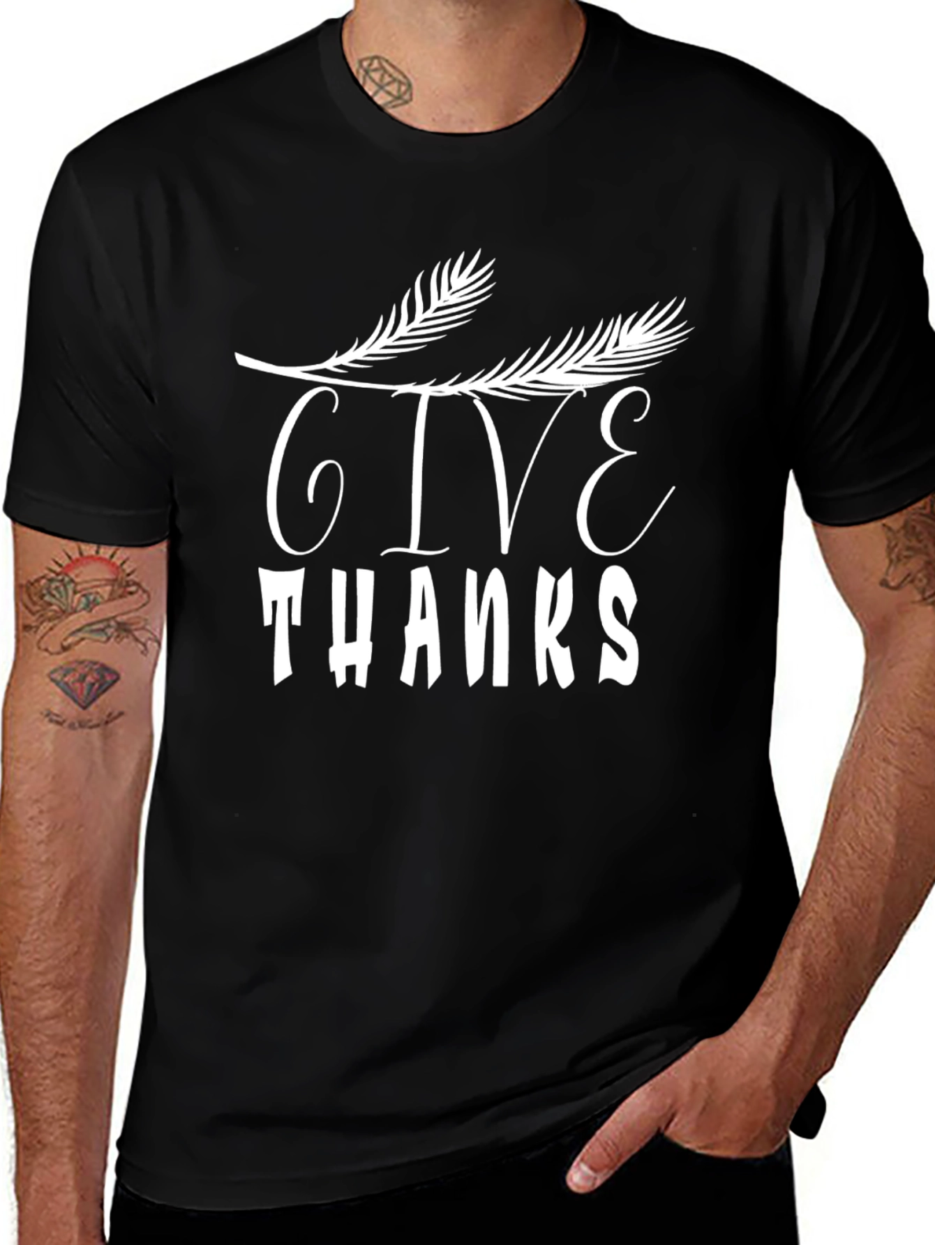 Give Thanks Black T-Shirt