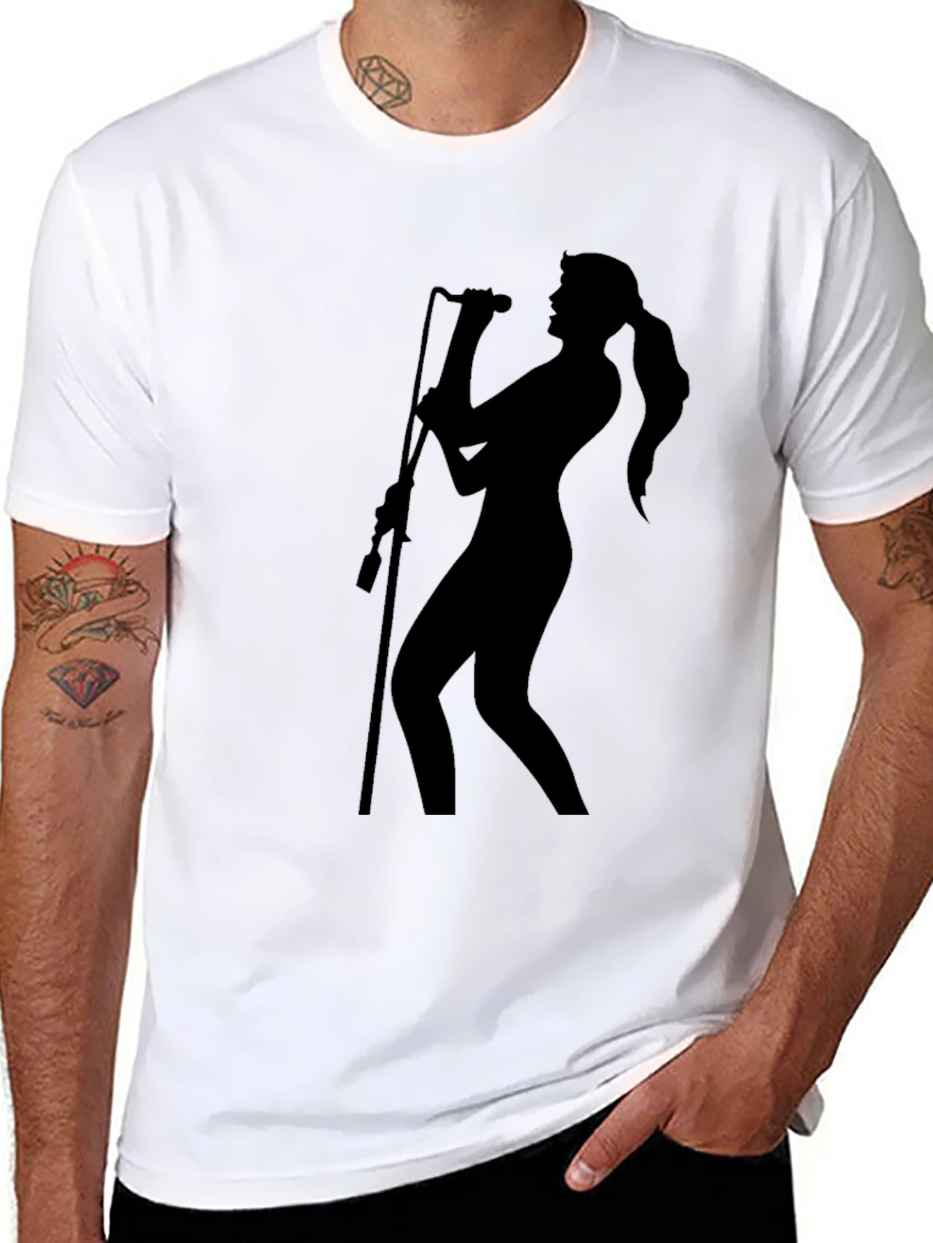Singer Silhouette Black T-Shirt
