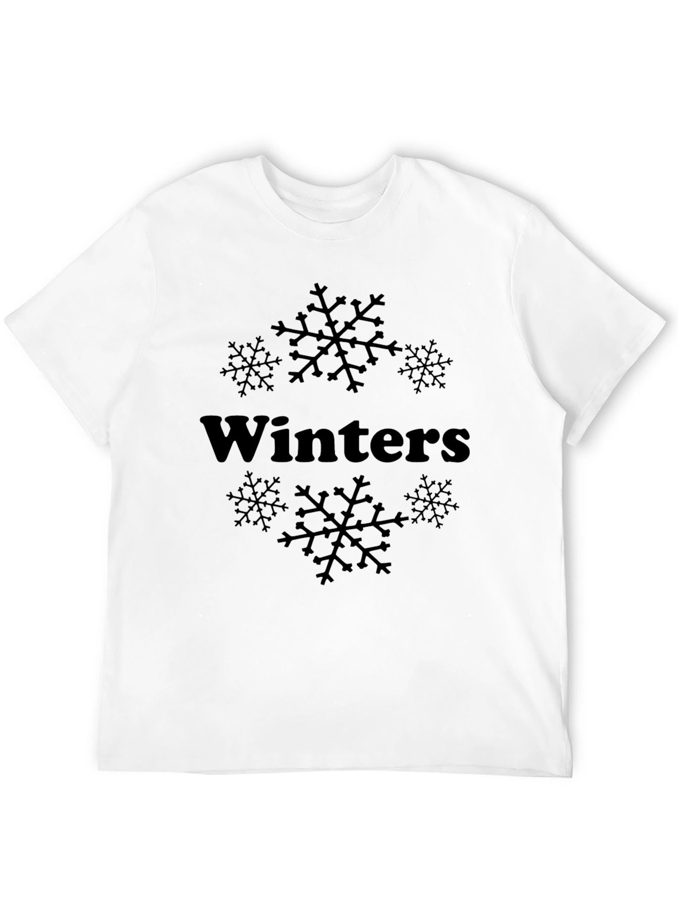 Winters Snowflake T-Shirt - Black Cotton