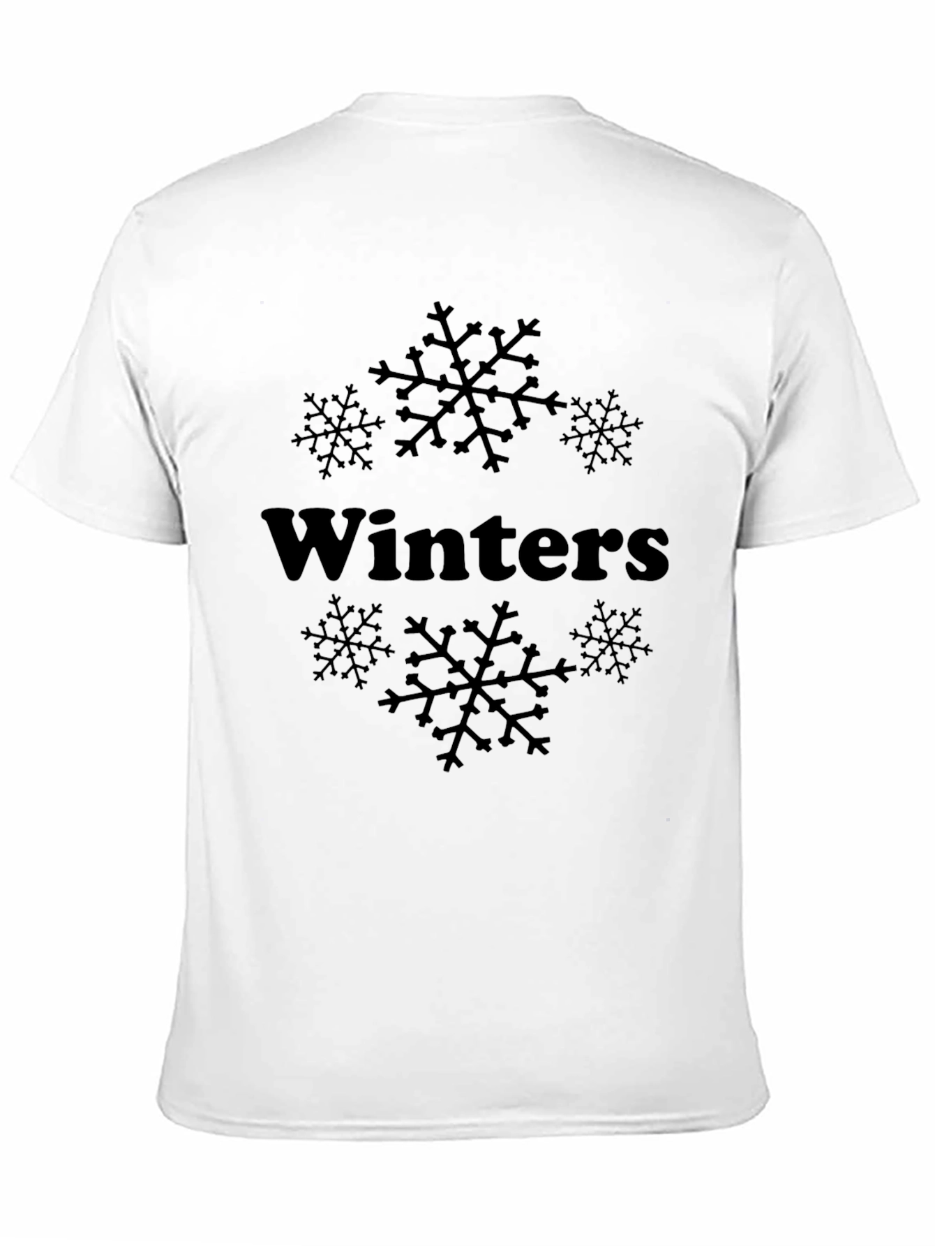 Winters Snowflake T-Shirt - Black Cotton