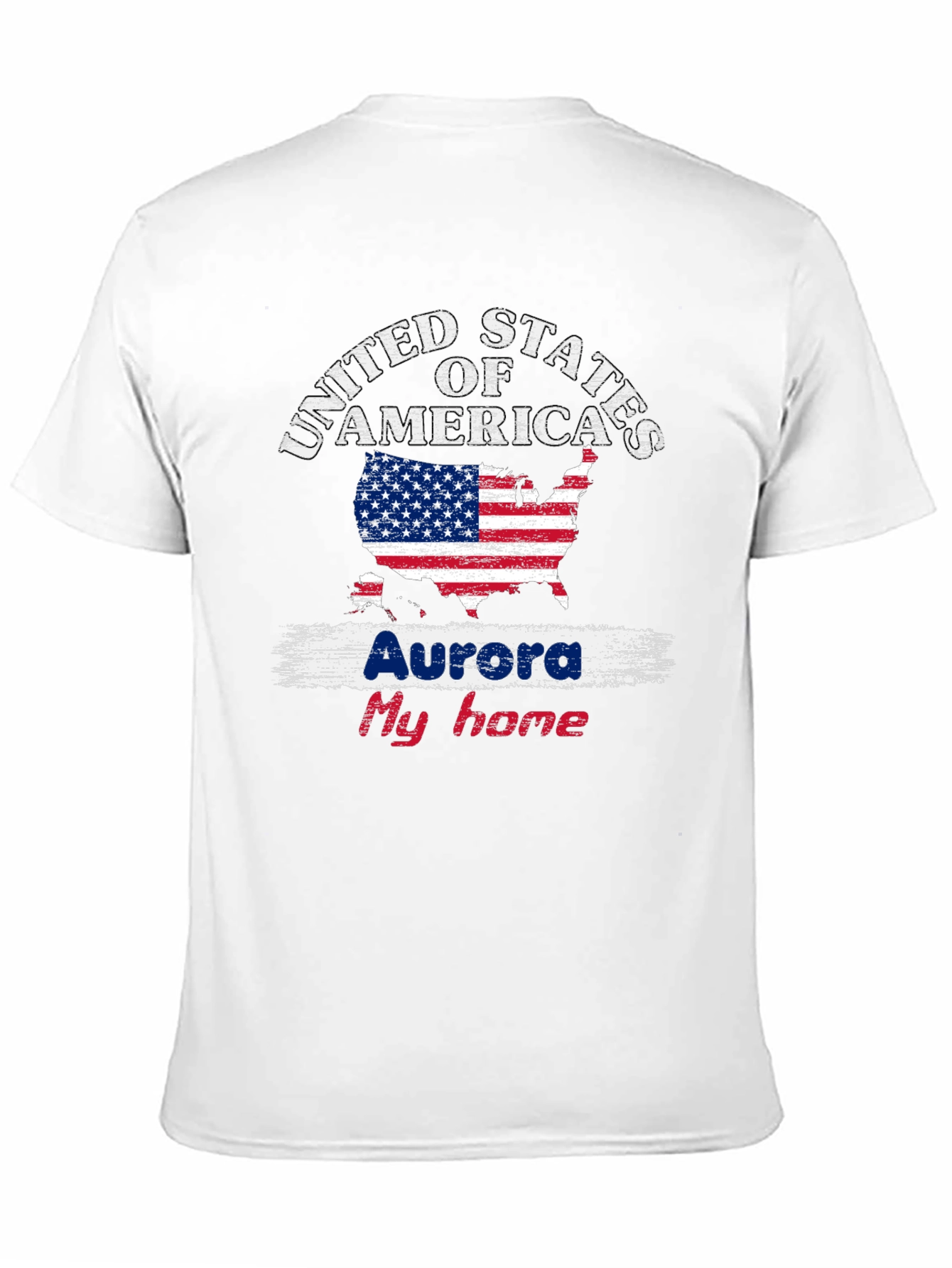 Aurora My Home USA Flag T-Shirt