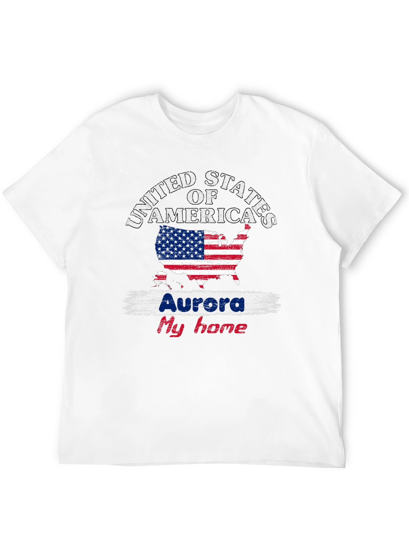 Aurora My Home USA Flag T-Shirt