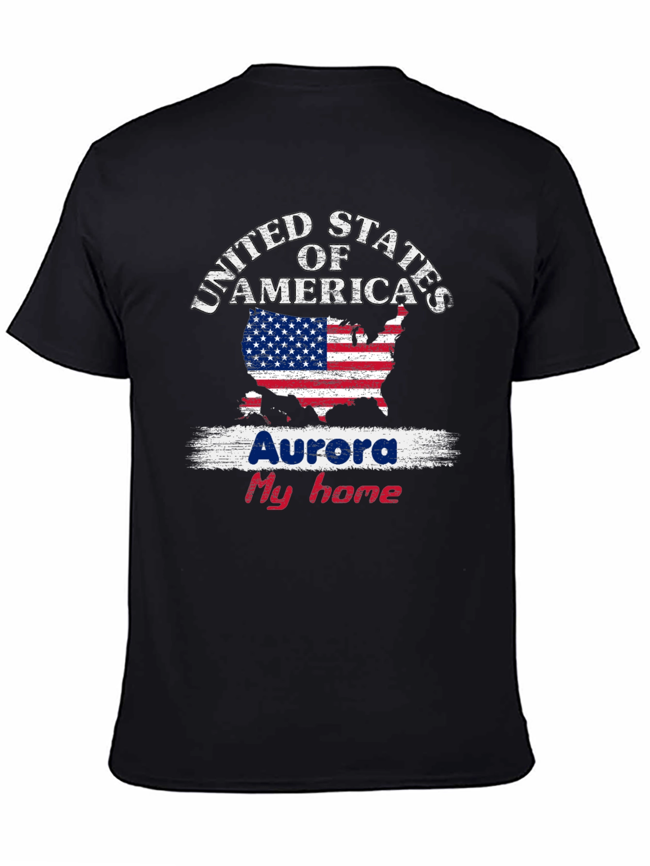 Aurora My Home USA Flag T-Shirt