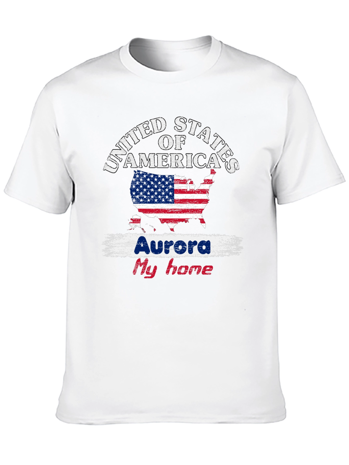 Aurora My Home USA Flag T-Shirt