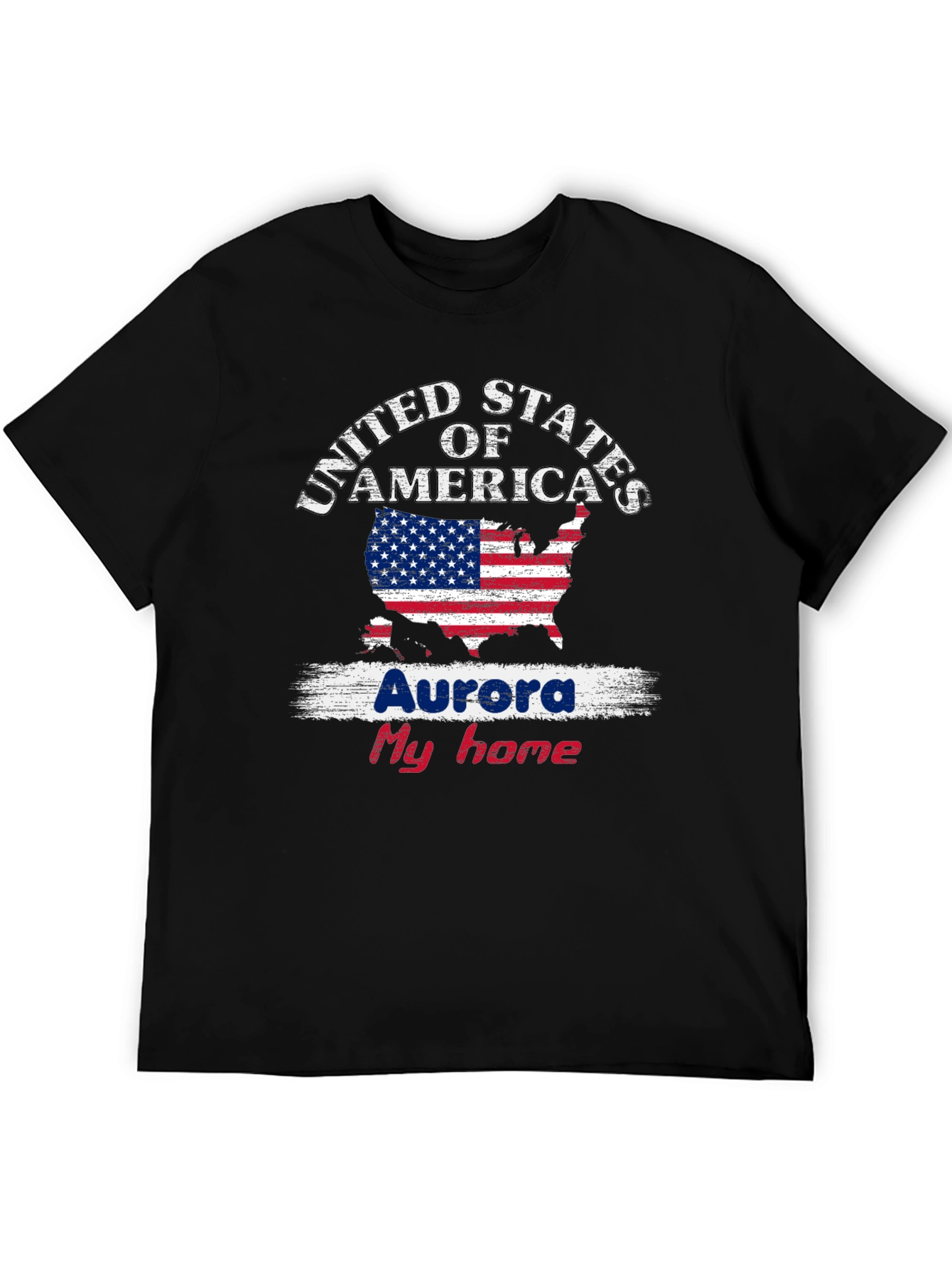 Aurora My Home USA Flag T-Shirt