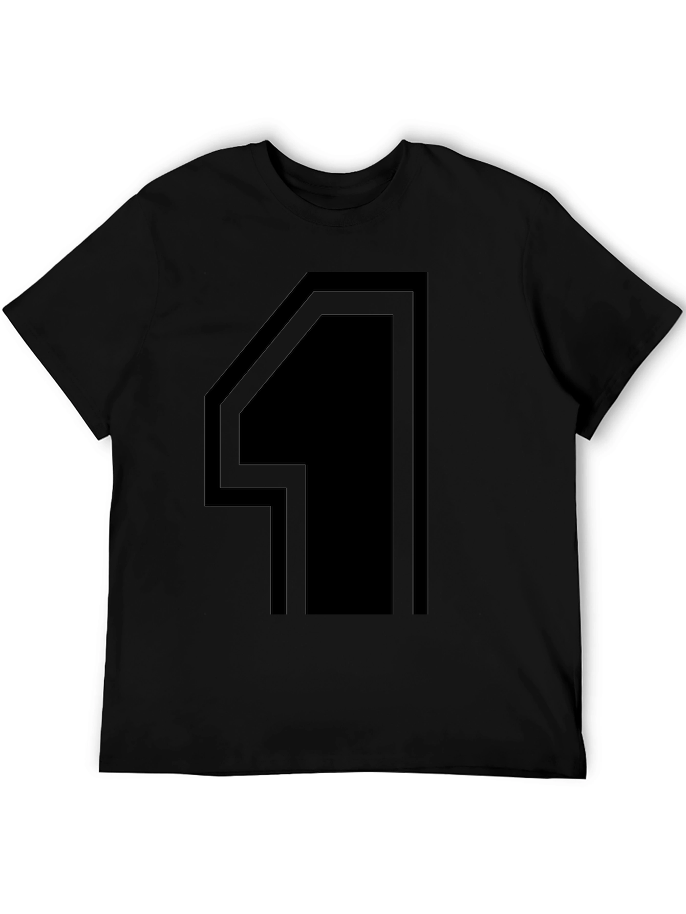 Modern Number 4 Graphic Tee - Black Cotton T-Shirt