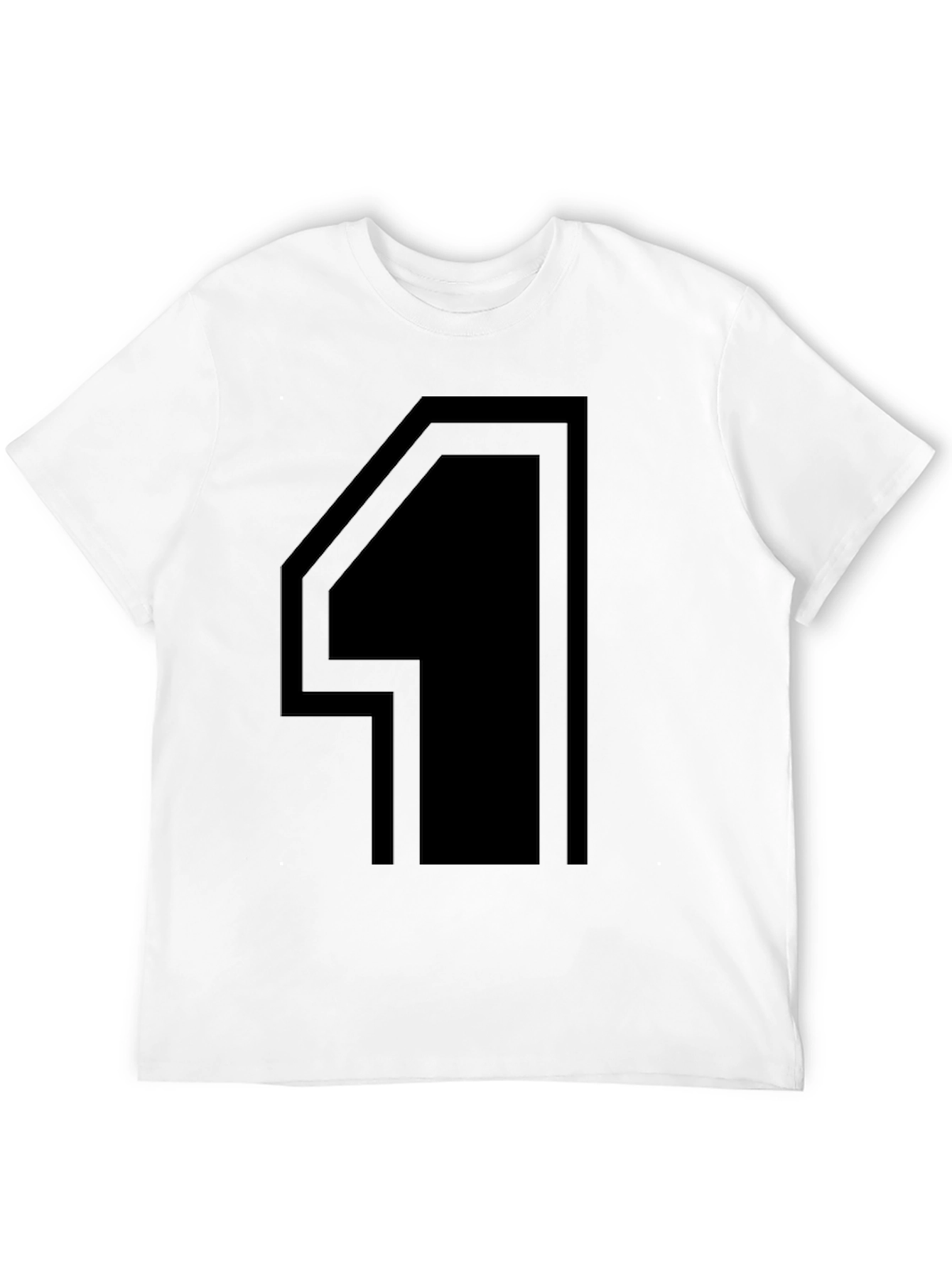 Modern Number 4 Graphic Tee - Black Cotton T-Shirt