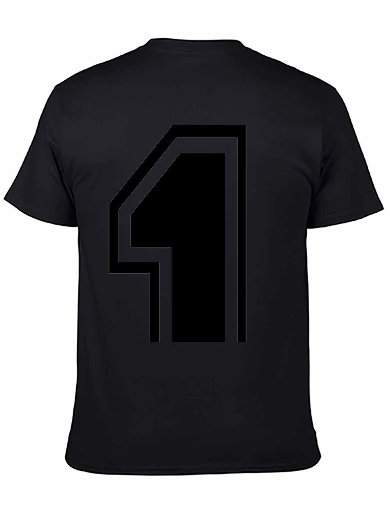 Modern Number 4 Graphic Tee - Black Cotton T-Shirt