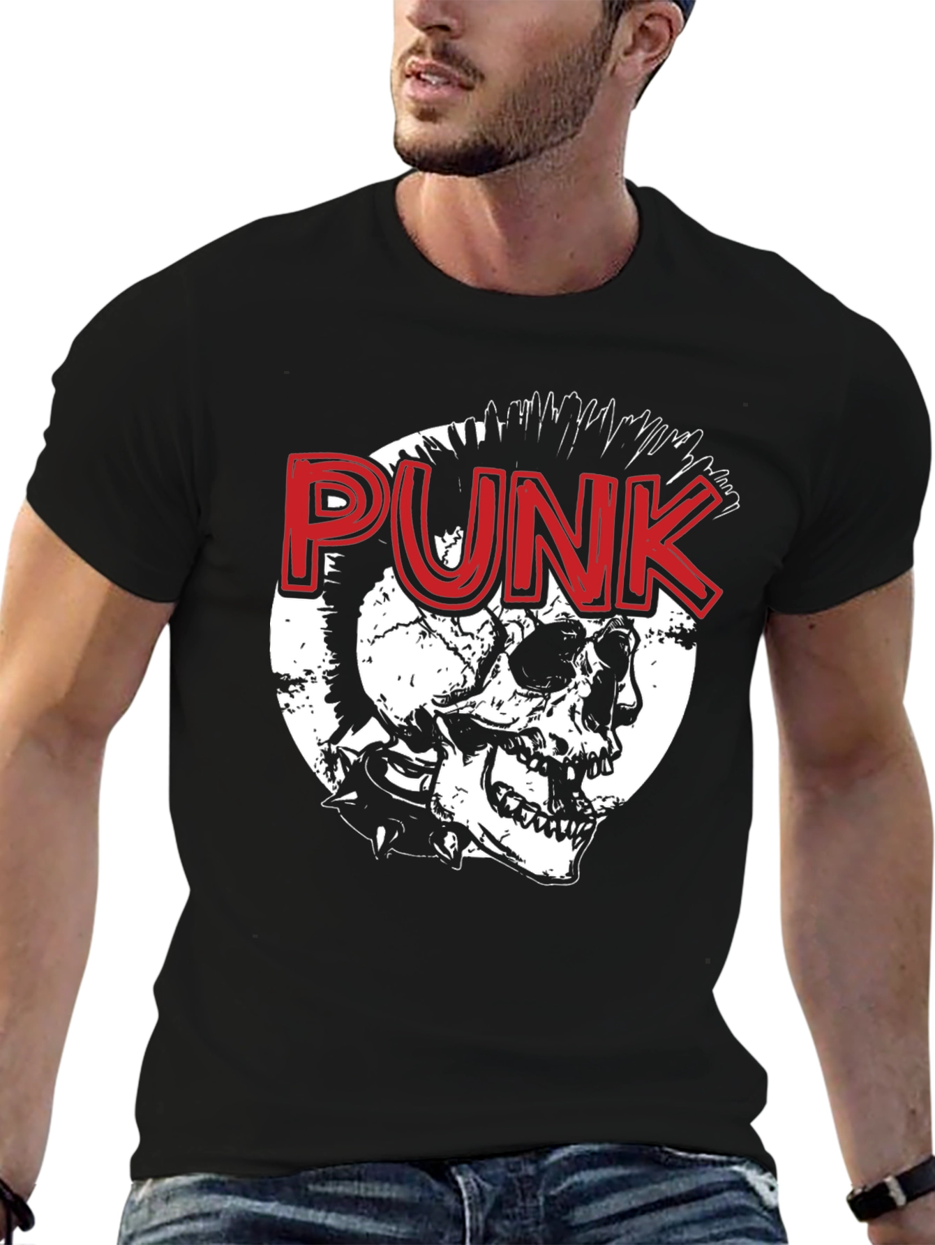 Punk Skull Graphic Tee - Edgy Style