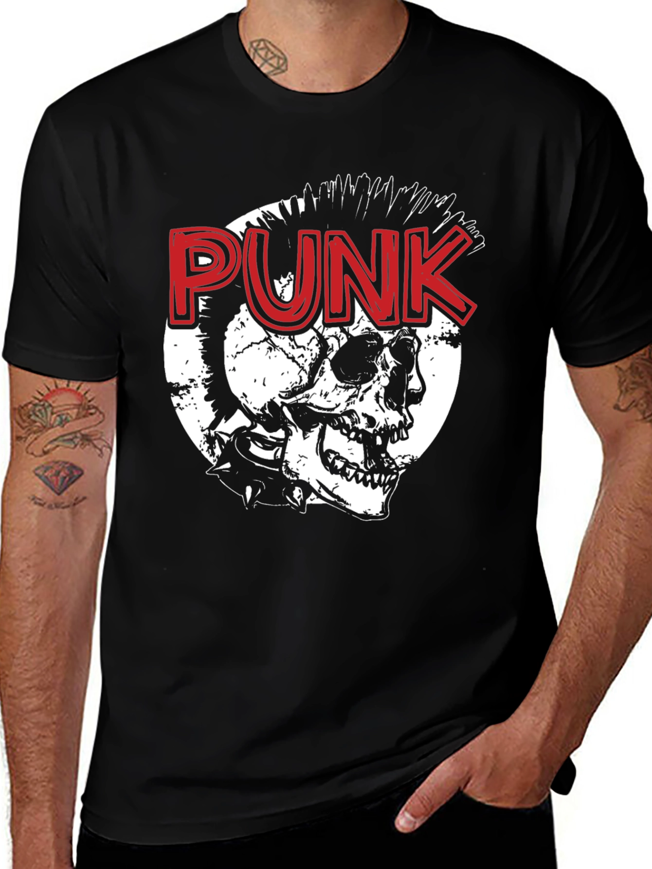 Punk Skull Graphic Tee - Edgy Style