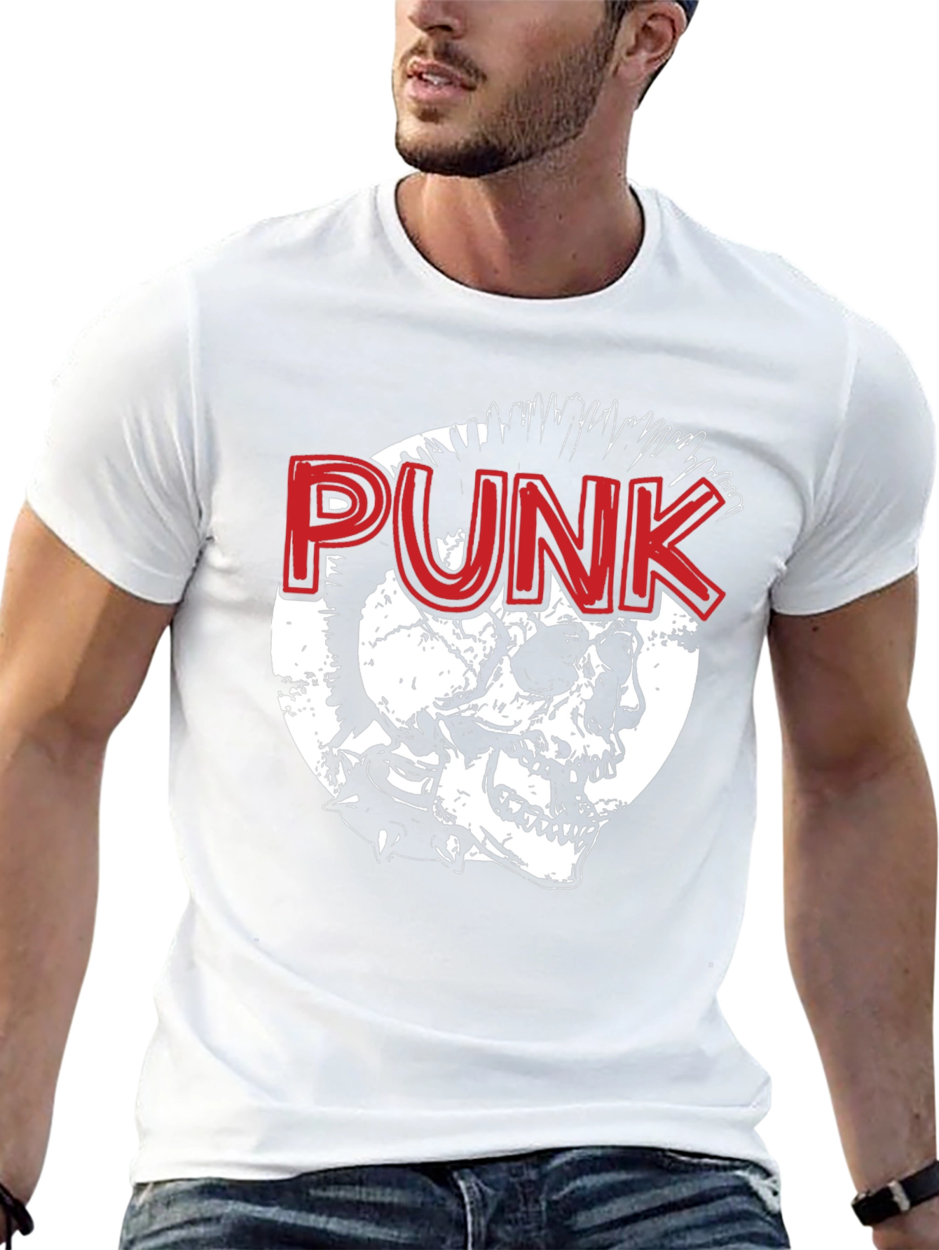 Punk Skull Graphic Tee - Edgy Style