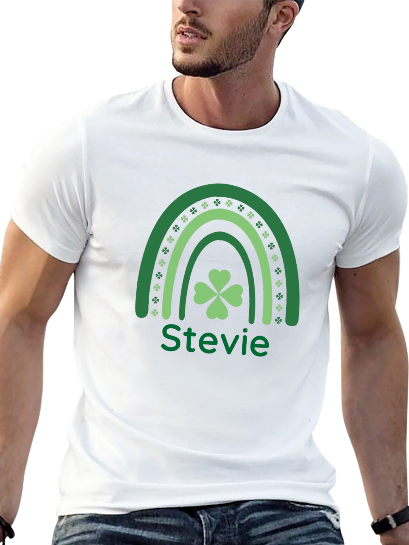 Stevies Lucky St. Patricks Day Rainbow Tee