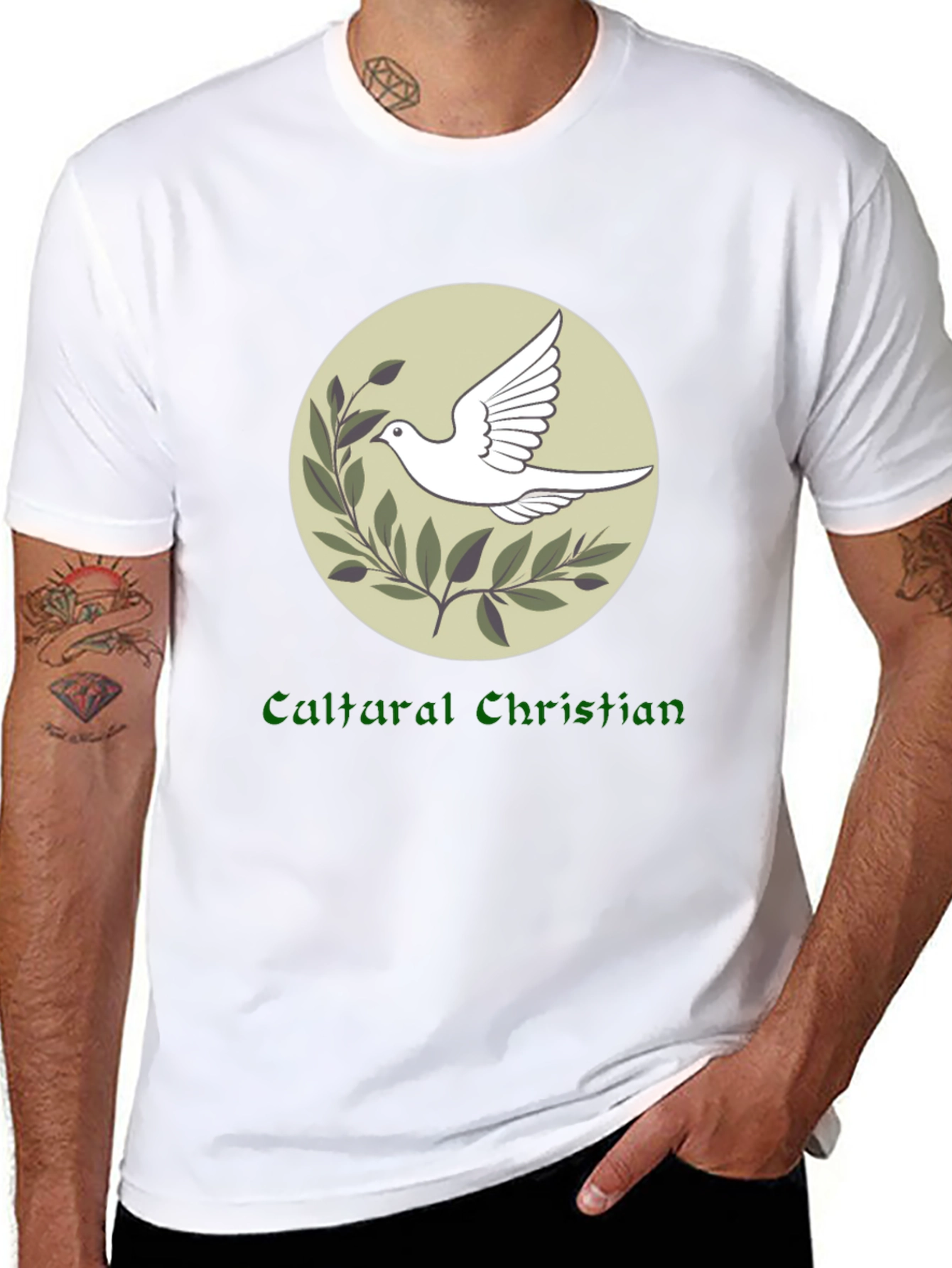 Cultural Christian Dove Graphic Tee - Black