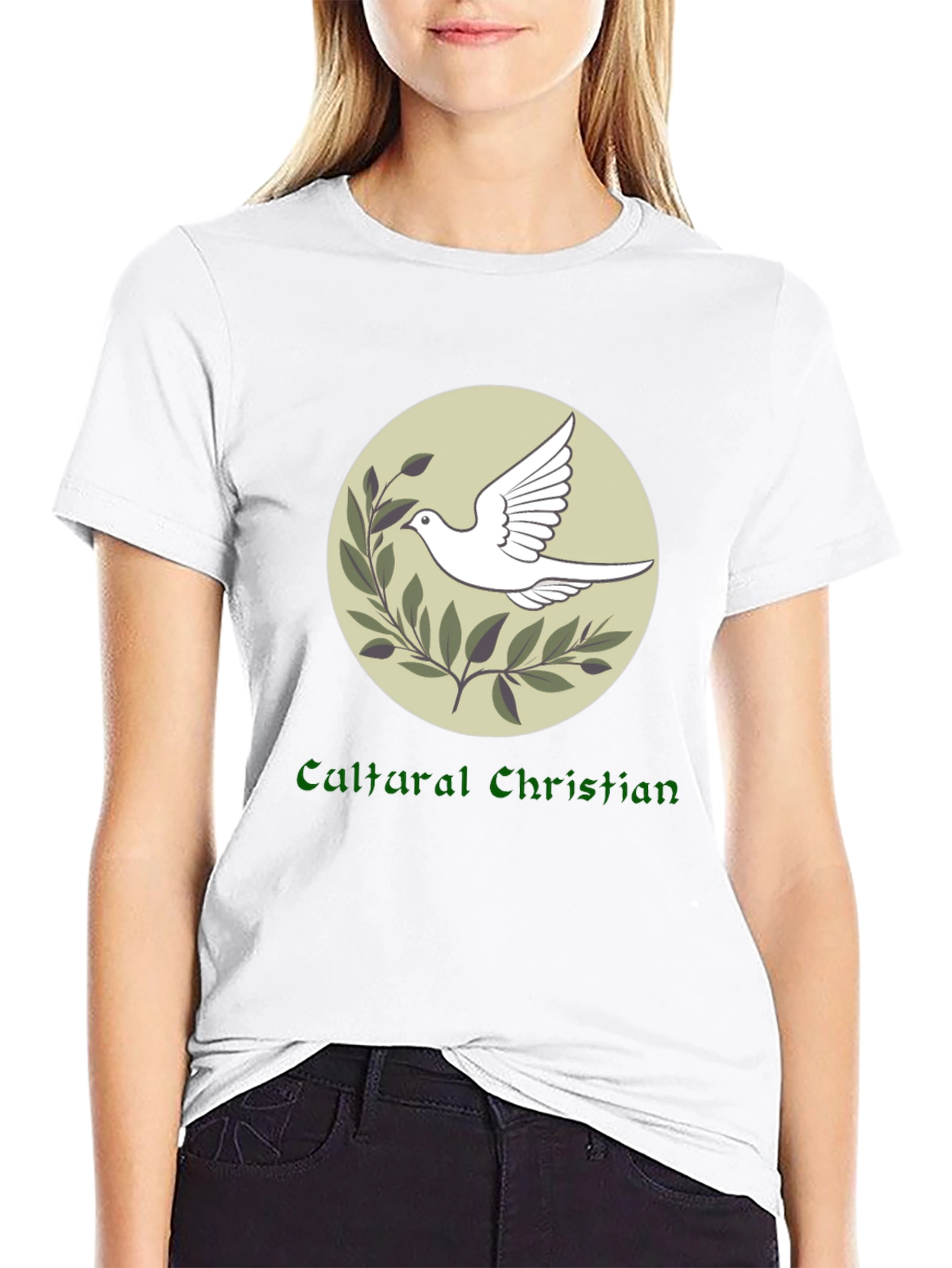 Cultural Christian Dove Graphic Tee - Black