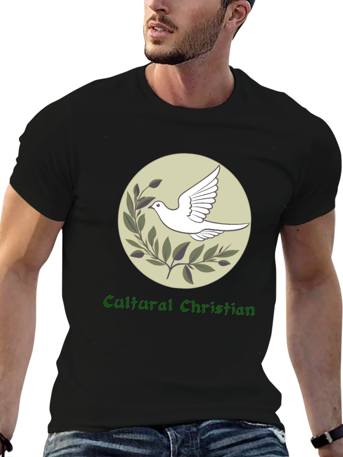 Cultural Christian Dove Graphic Tee - Black