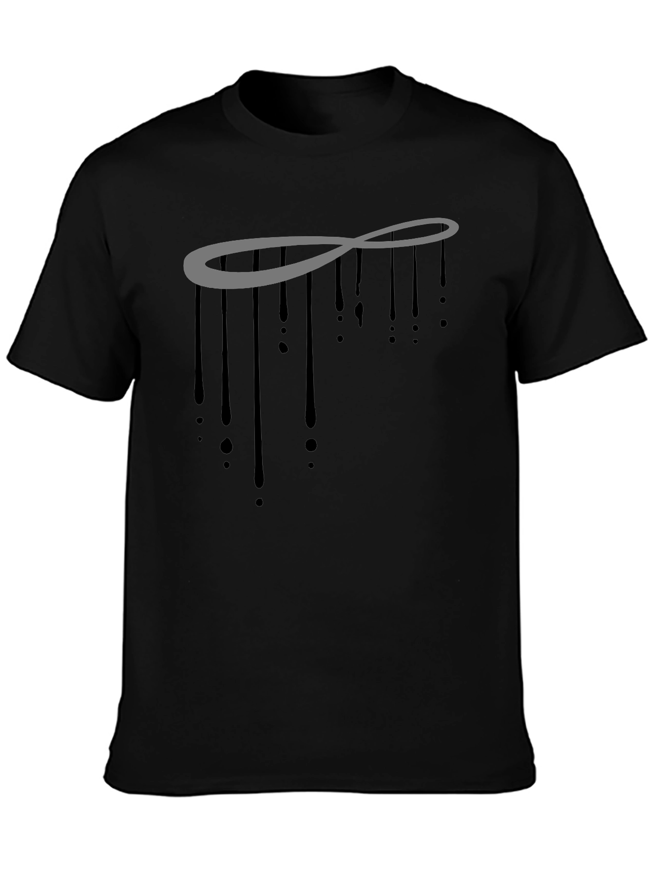 Black Infinity Drip Graphic T-Shirt