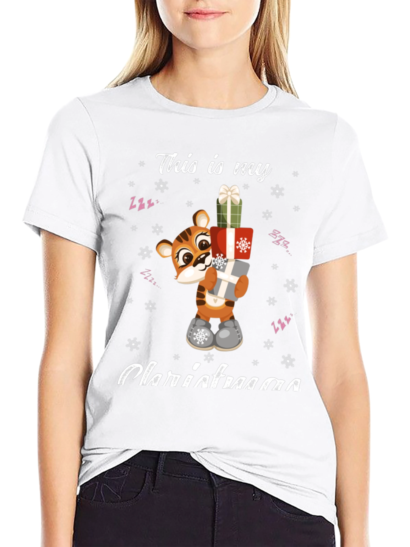 Festive Tiger Christmas T-Shirt