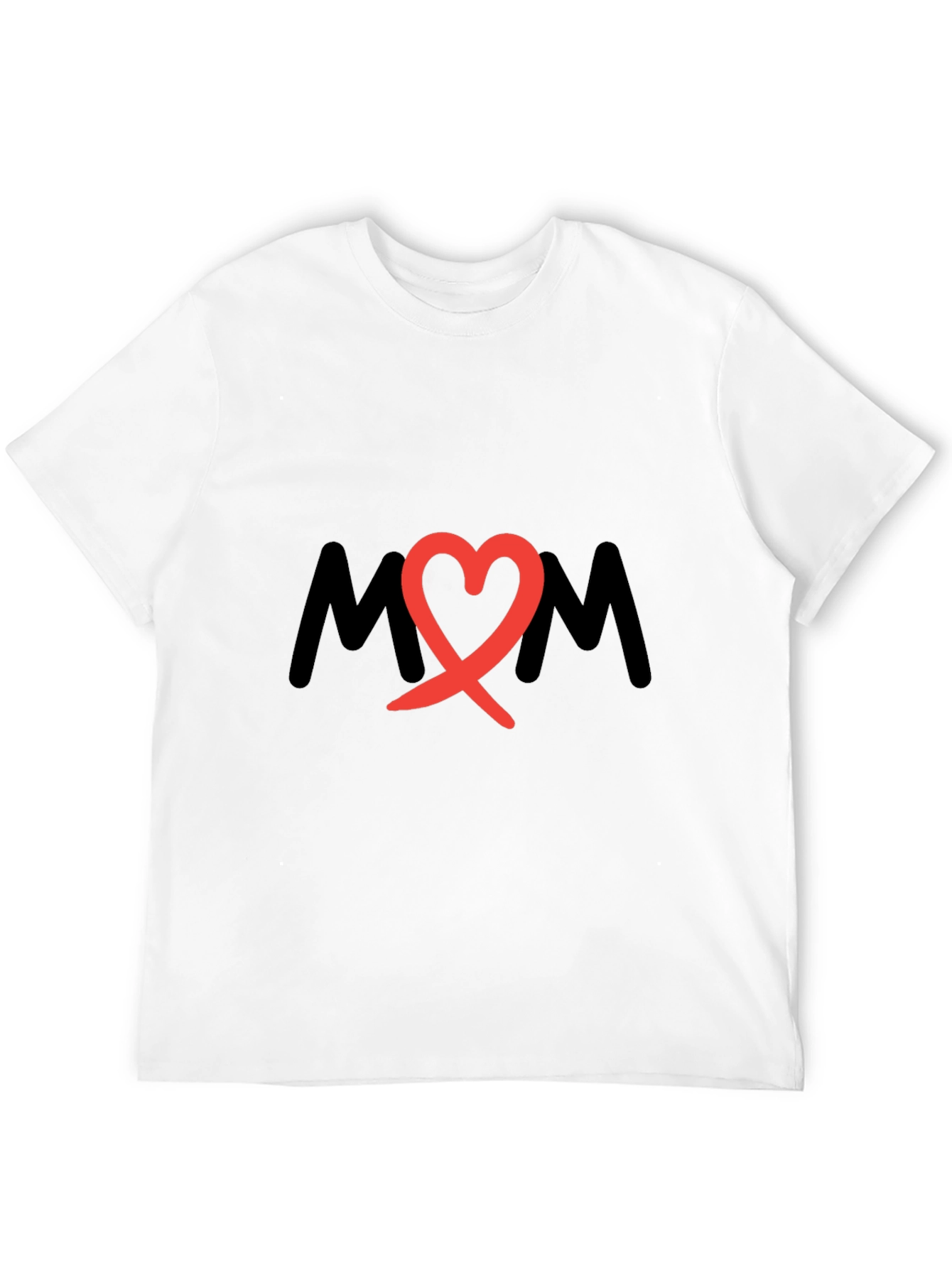 Mom Heart Graphic Black T-Shirt