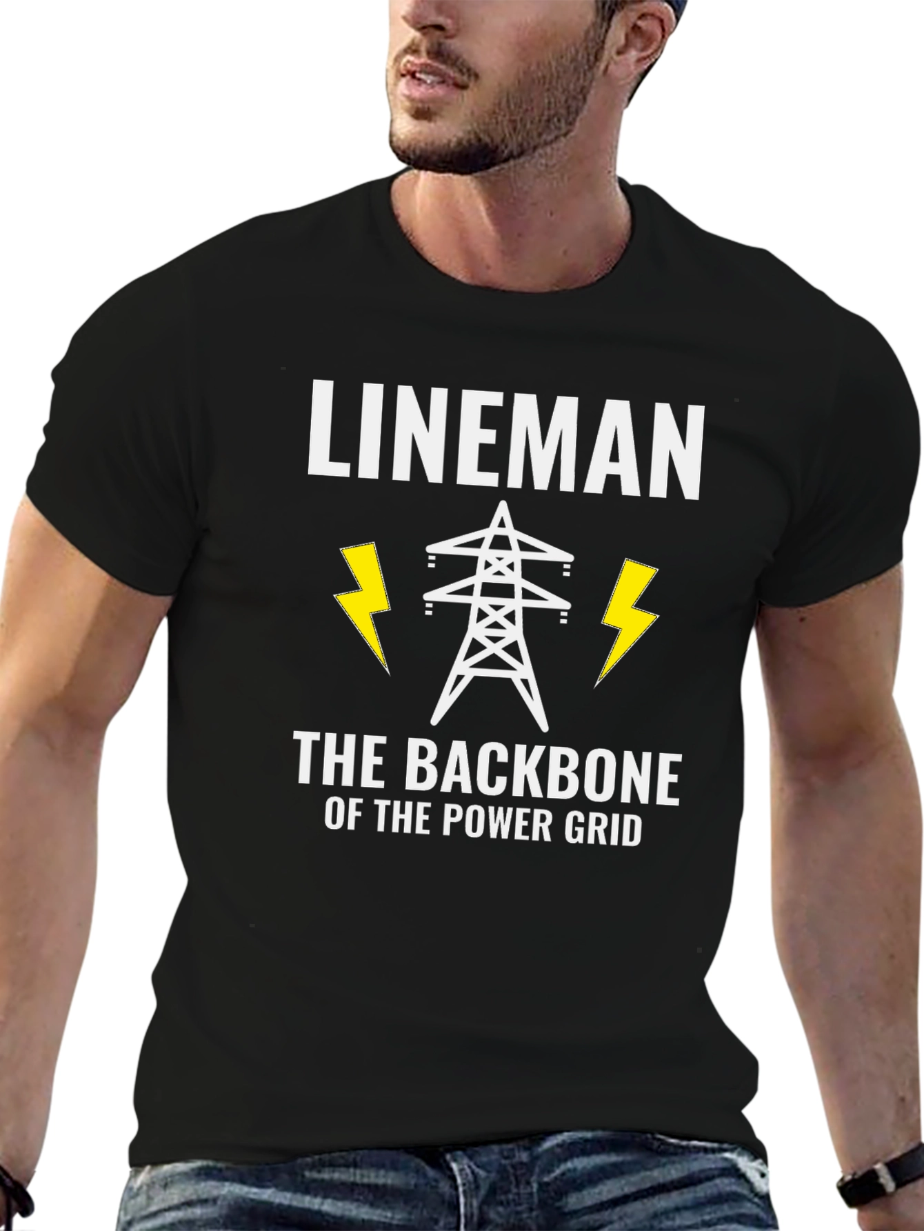 Lineman Power Grid T-Shirt - Backbone of Power